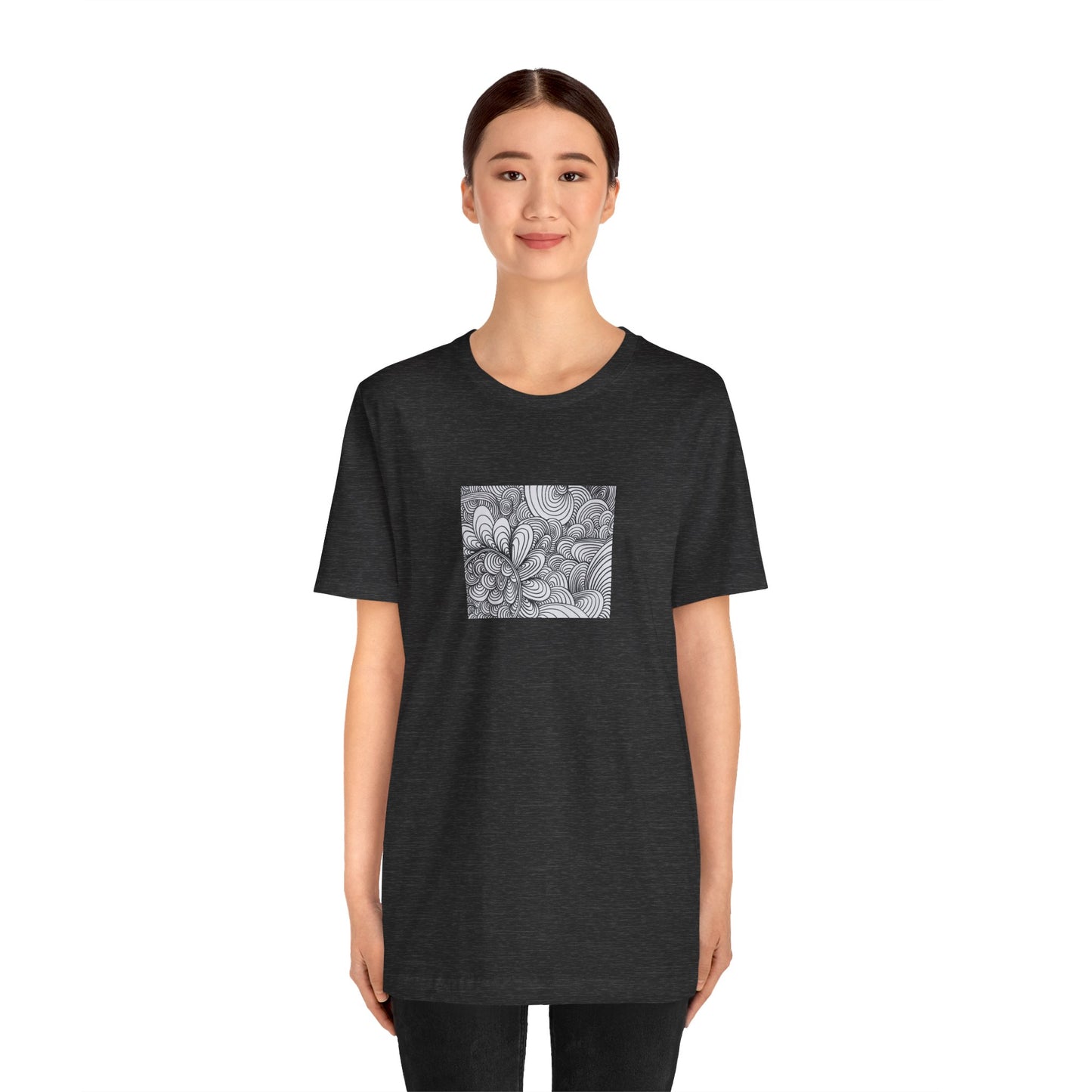 Unisex Original Healing Mesmerizing Line Art T-Shirt - Apricots Noir