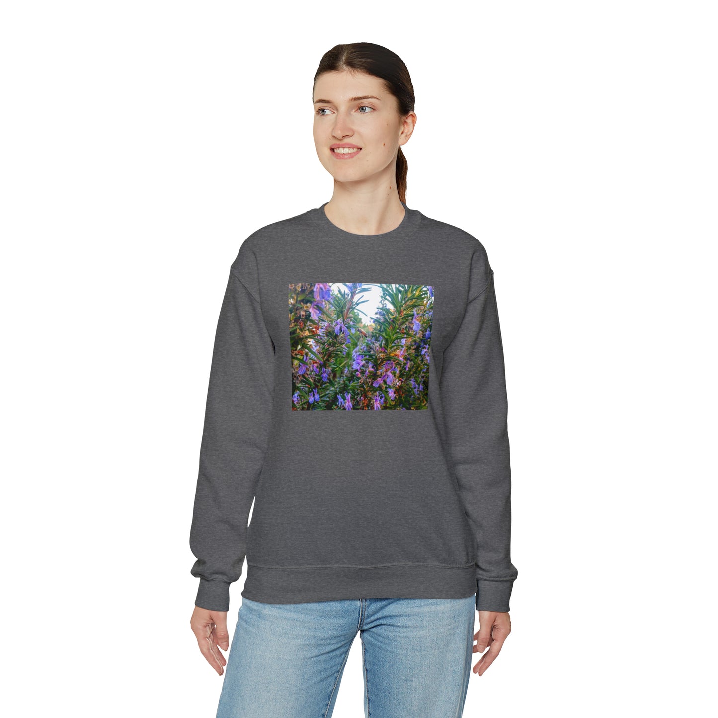 Unisex Heavy Blend™ Crewneck Rosemary Bee Pollinator Sweatshirt