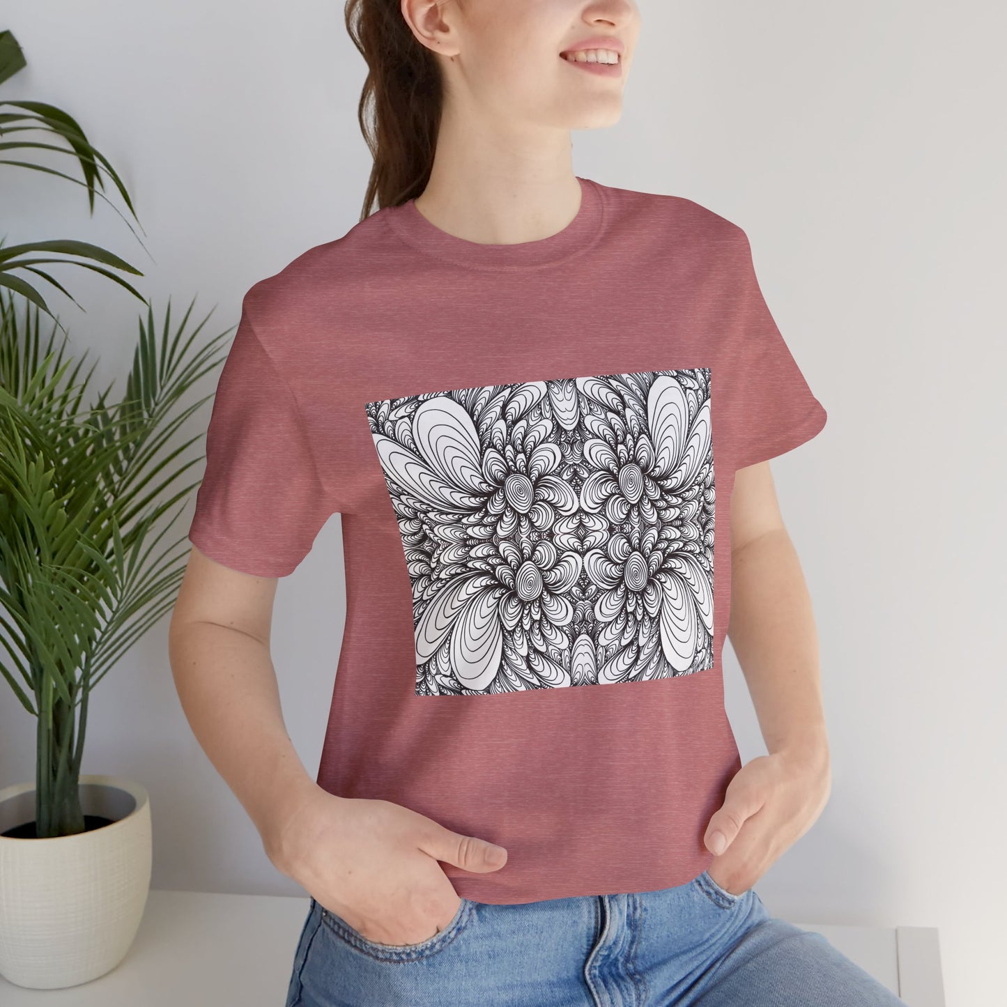 Unisex Original Line Art T-Shirt -Blooms