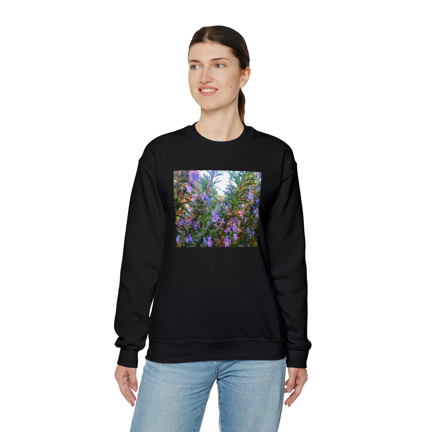 Unisex Heavy Blend™ Crewneck Rosemary Bee Pollinator Sweatshirt