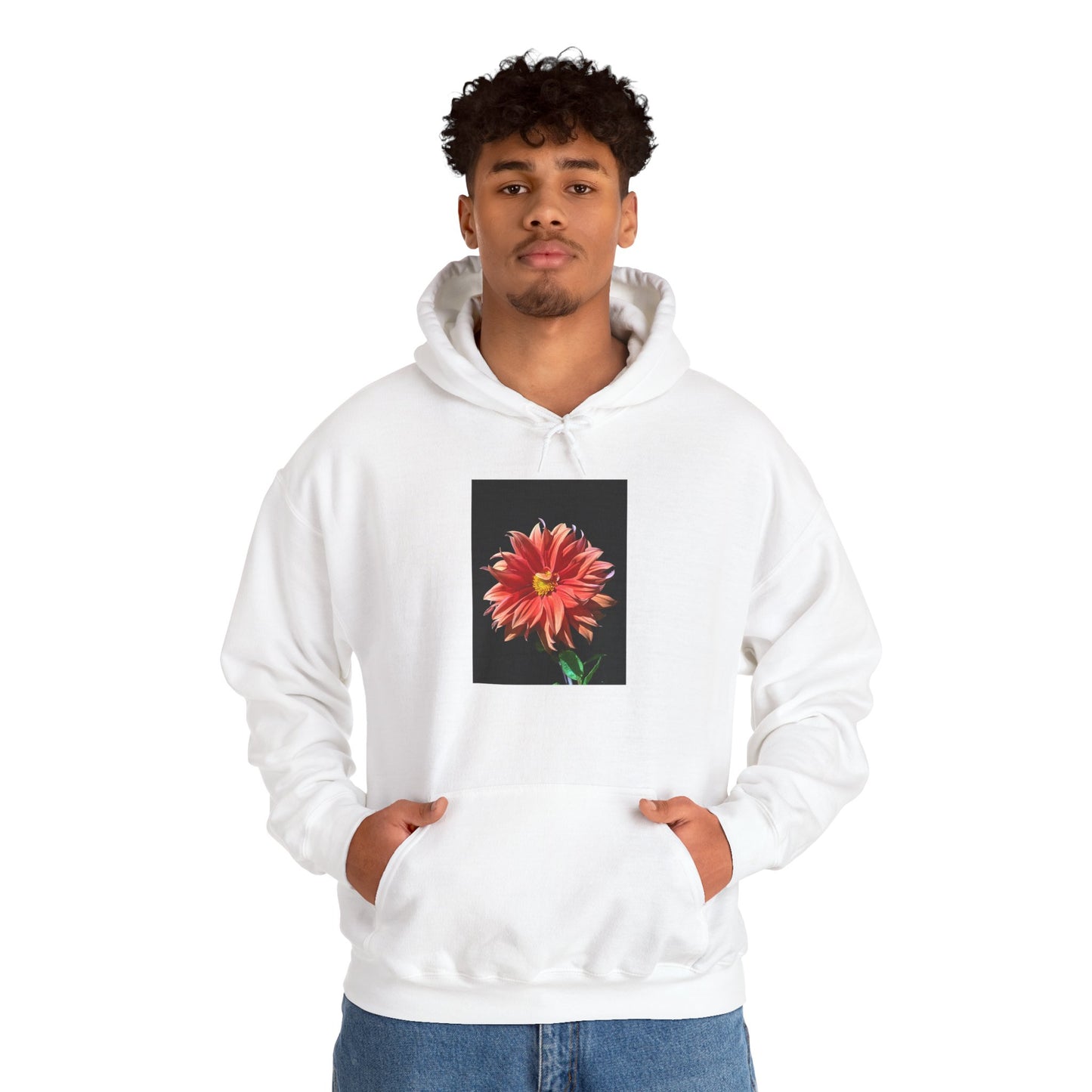 Unisex Heavy Blend™  Dahlia Flower Hooded Sweatshirt