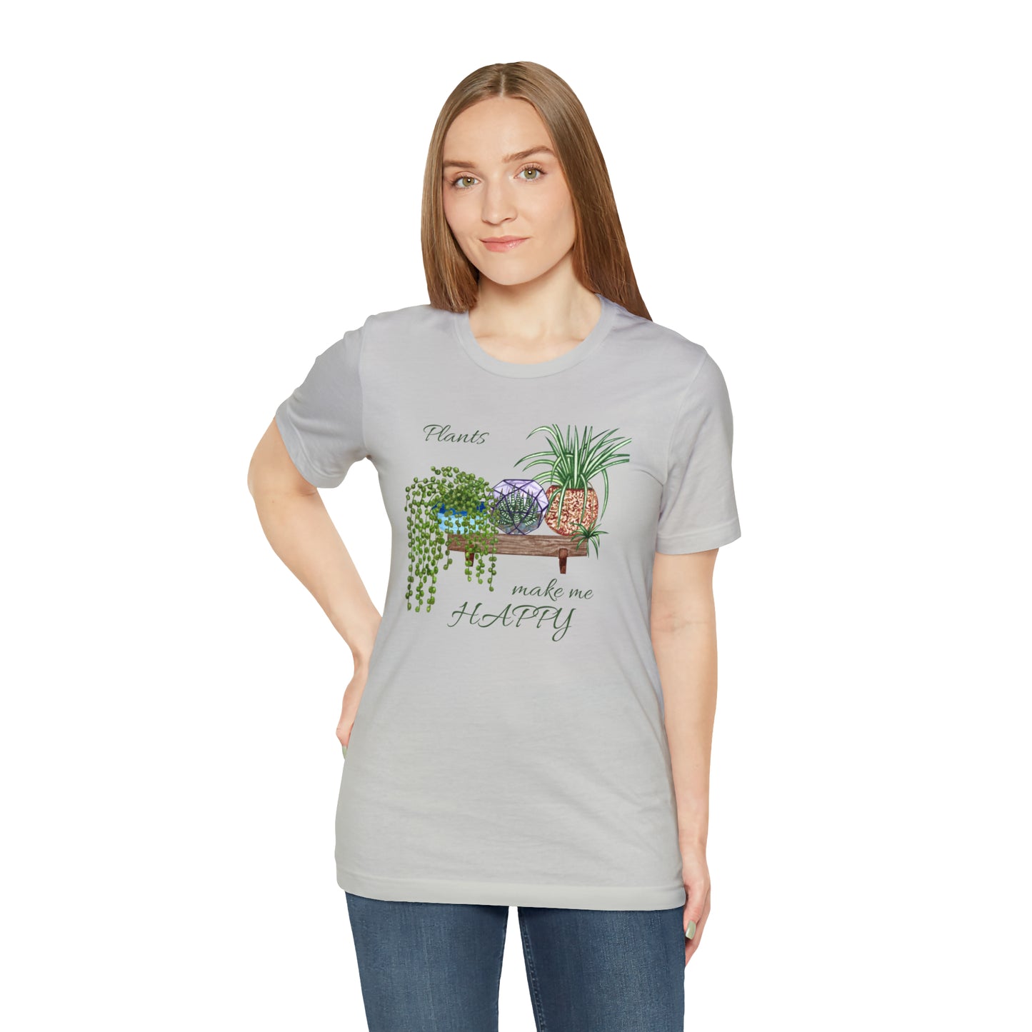 Unisex Garden Themed Plants Make Me Happy T-Shirt