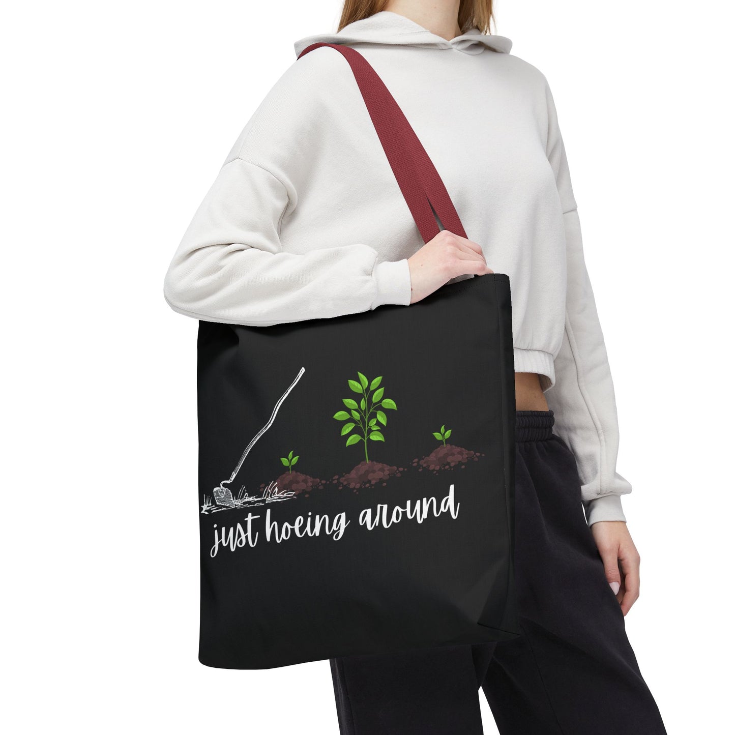 Unisex Just Hoeing Around Gardening Themed All Over Print Tote Bag
