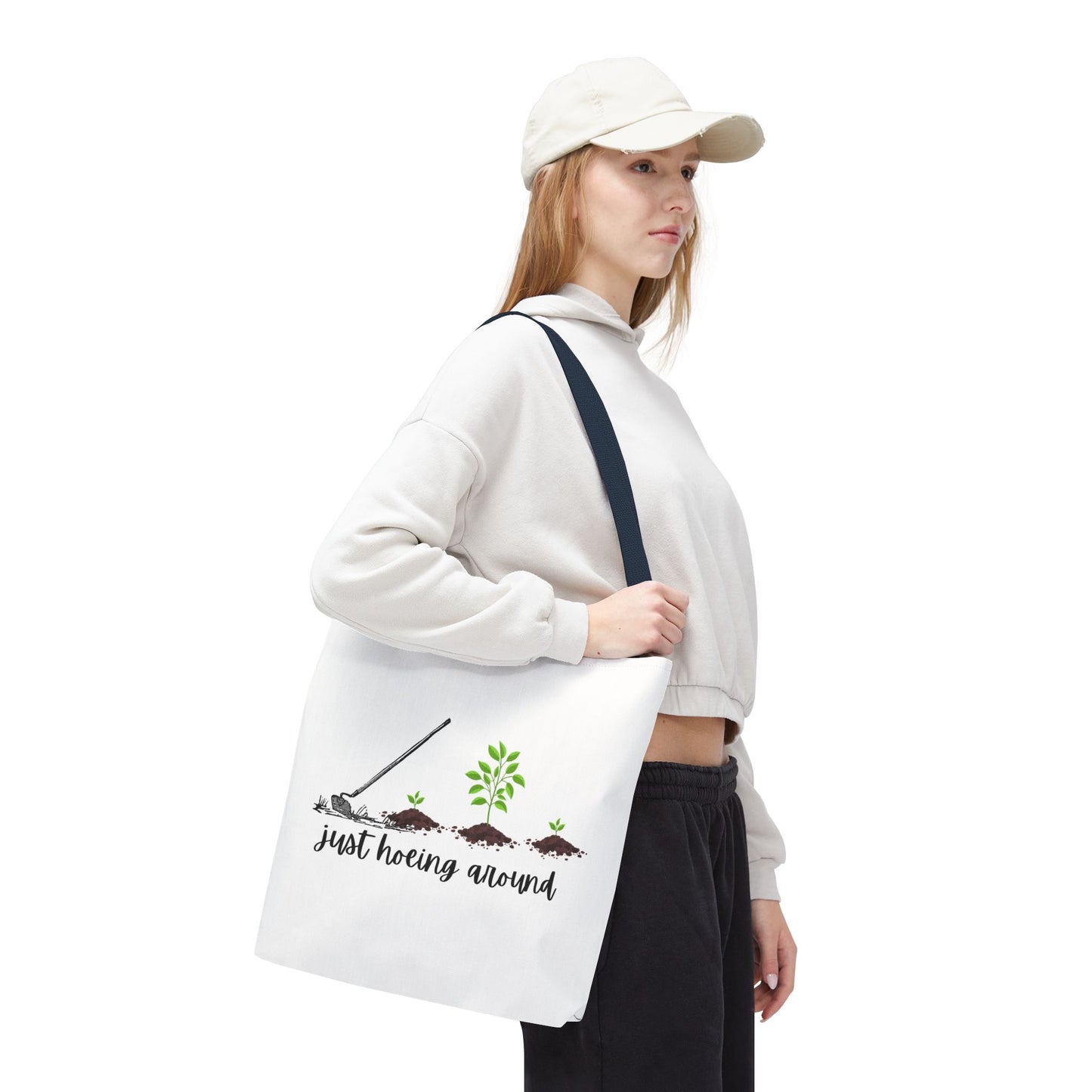 Unisex Just Hoeing Around Gardening Themed All Over Print Tote Bag