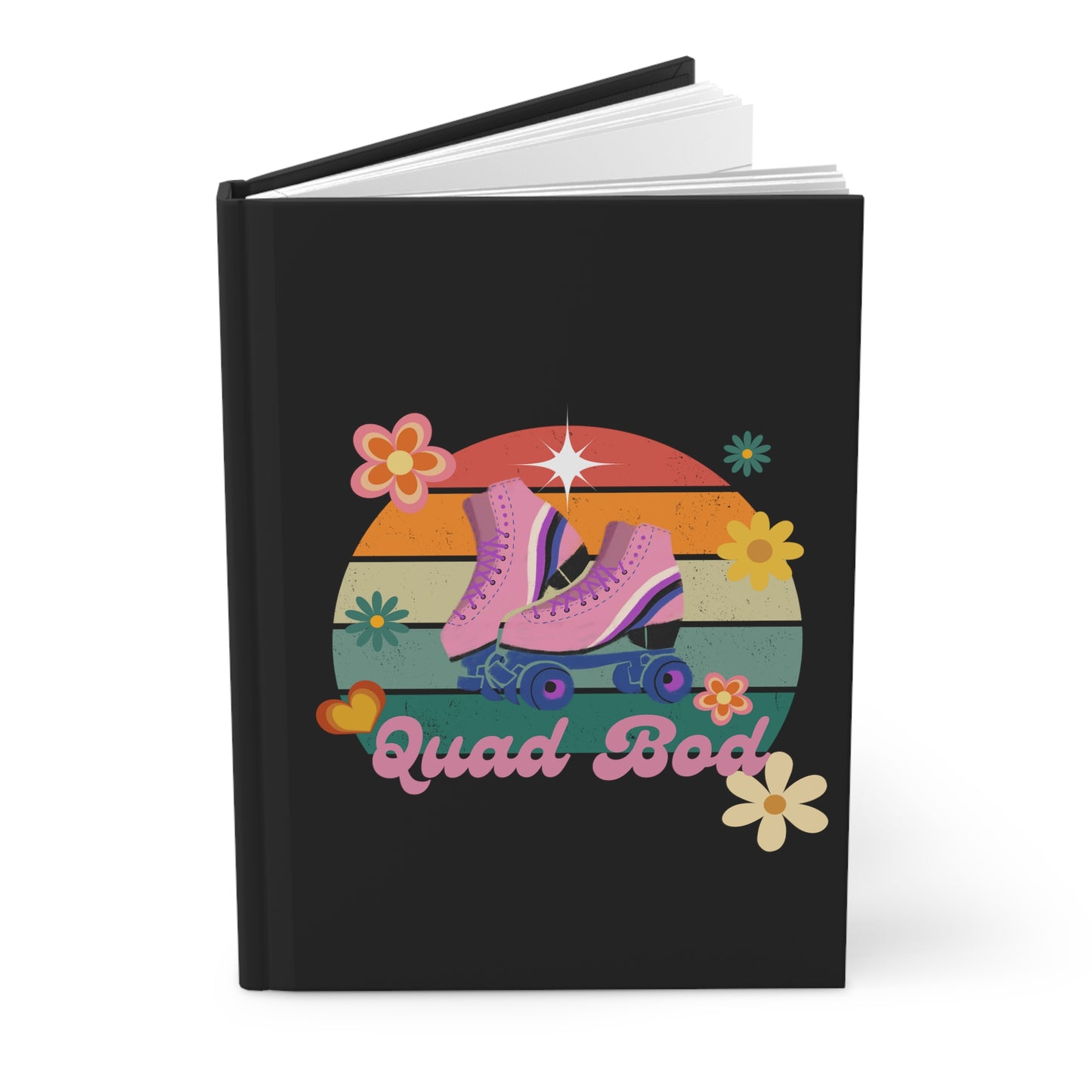 Hardcover Journal Matte Quad Bod Retro Vibes Rollerskate Themed Everyday Carry