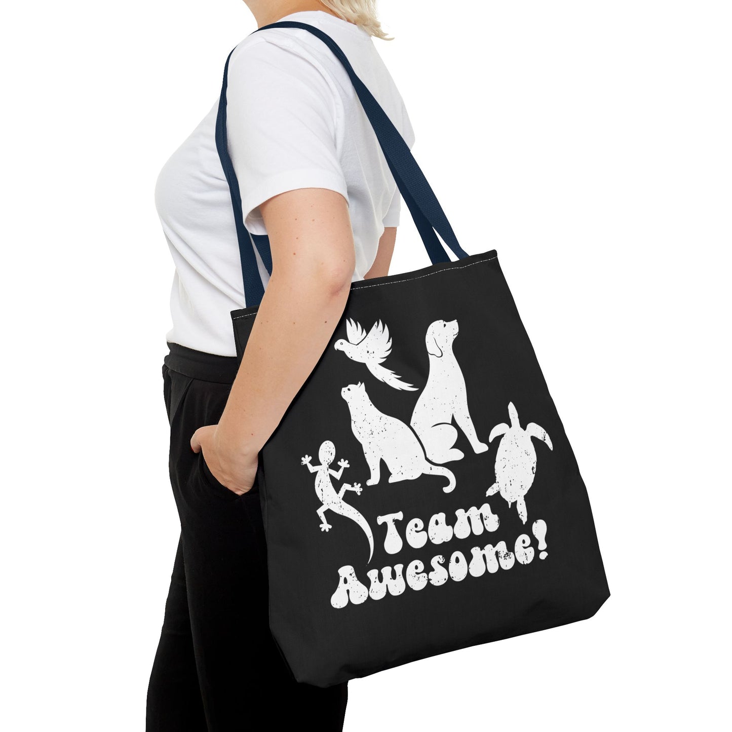 Unisex Animal Lover Lizard Cat Bird Dog Turtle Team Awesome Tote Bag