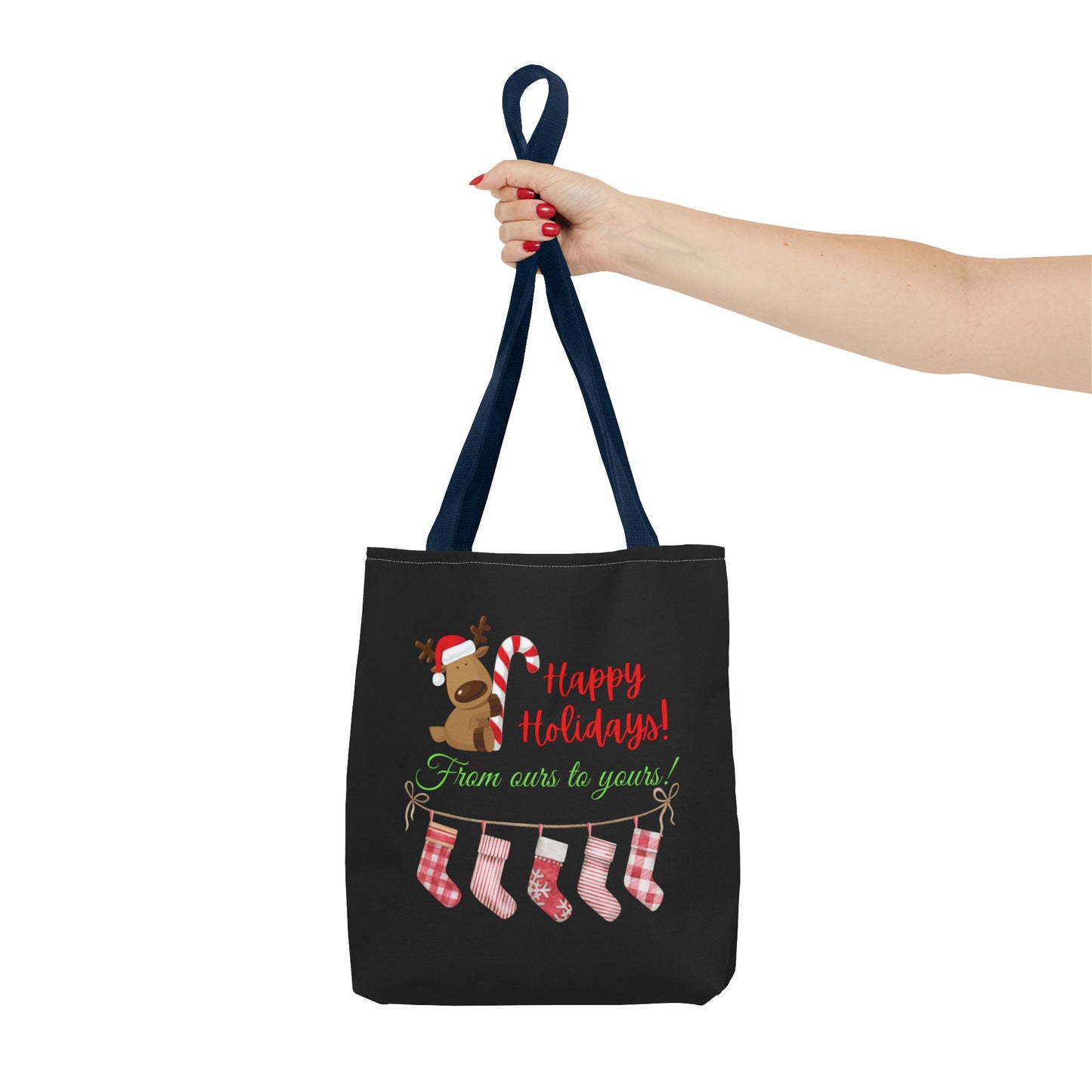 Unisex Happy Holidays From Ours To Yours Christmas Stockings and Dog Tote Bag