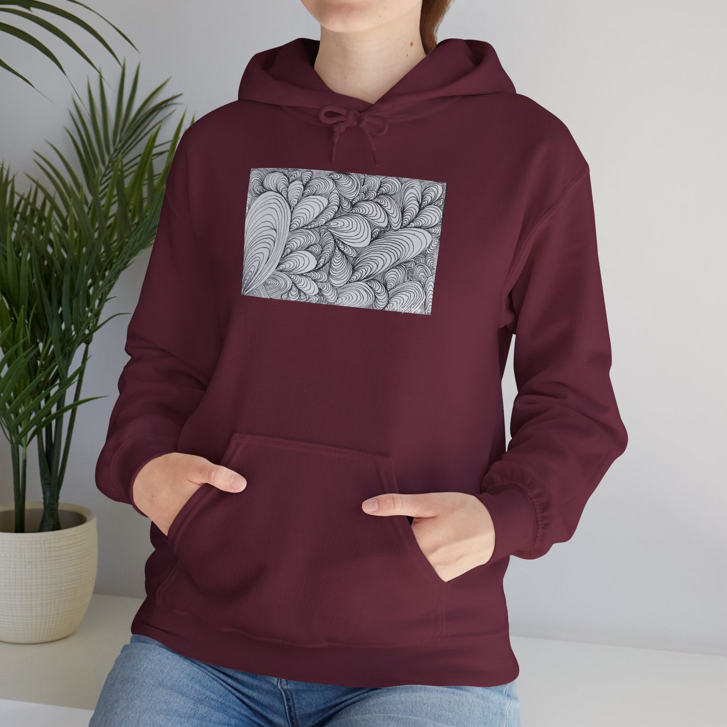 Unisex Heavy Blend™ Original Rough Artwork Midsize Print Hooded Sweatshirt