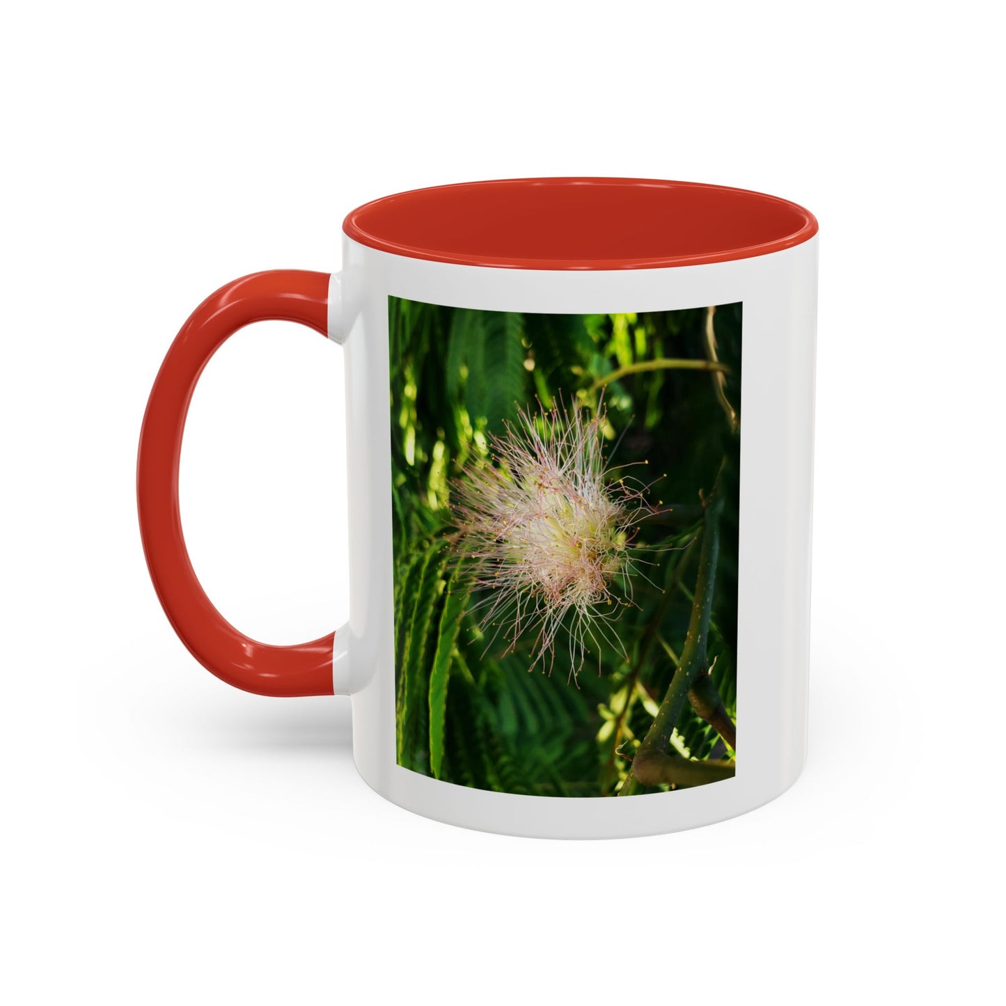 11oz Garden Themed Silk Blossom Plant Foliage Two Tone Coffee Mug