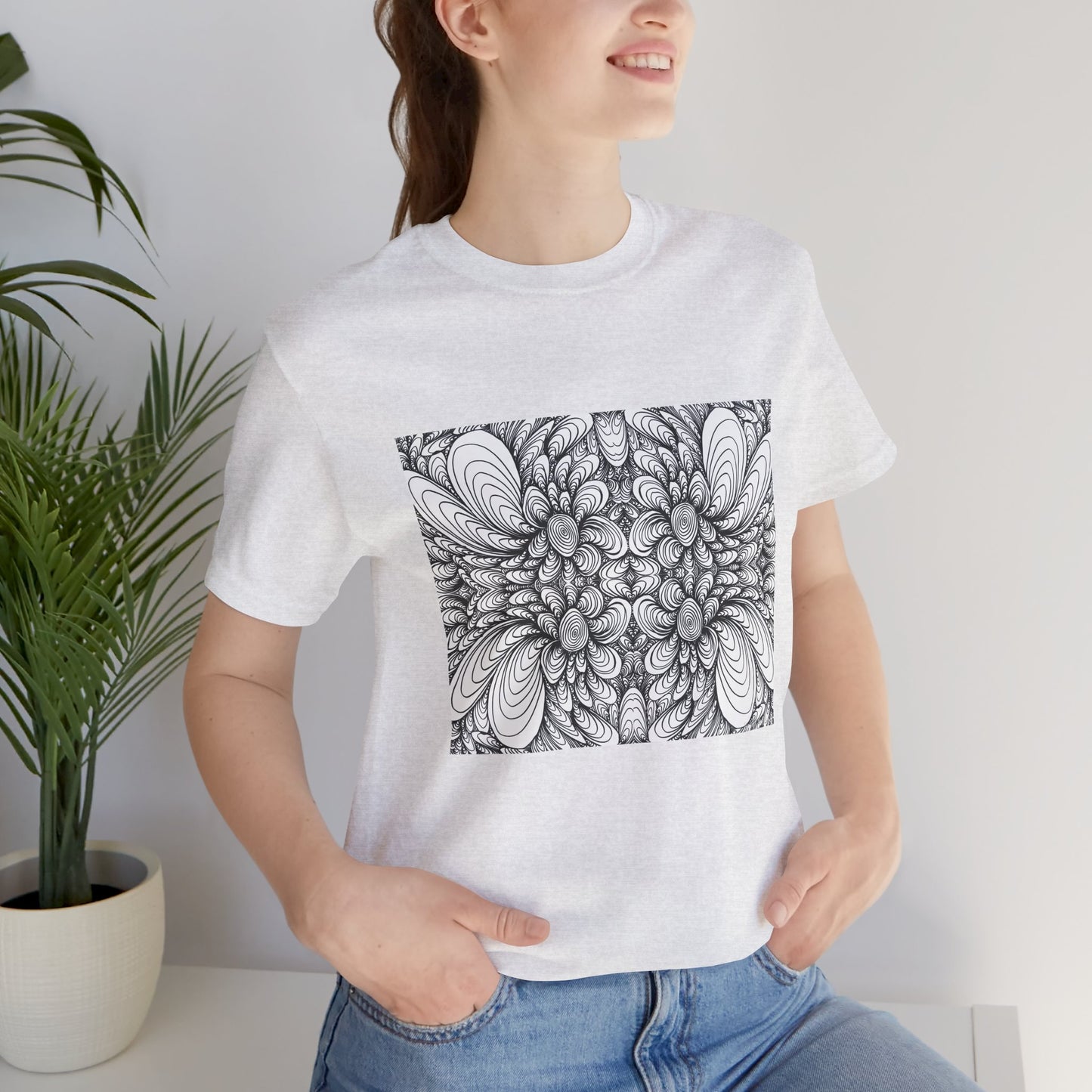 Unisex Original Line Art T-Shirt -Blooms