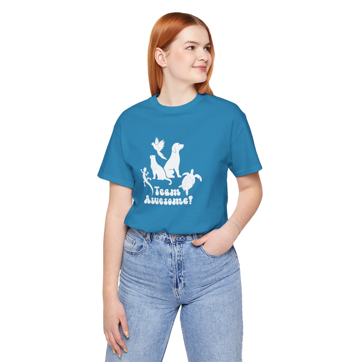 Unisex Animal Lover Lizard Cat Bird Dog Turtle Team Awesome T-Shirt