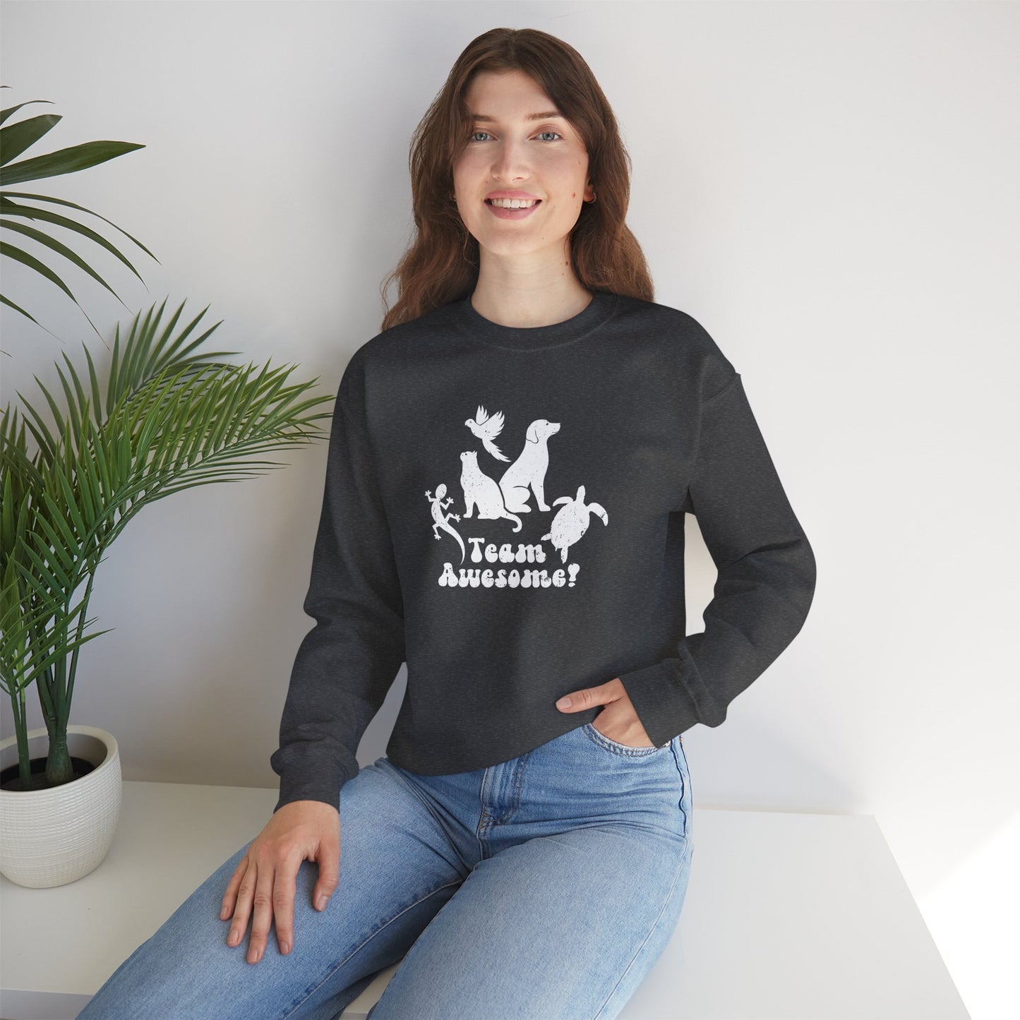 Unisex Animal Lover Lizard Cat Bird Dog Turtle Team Awesome Sweatshirt