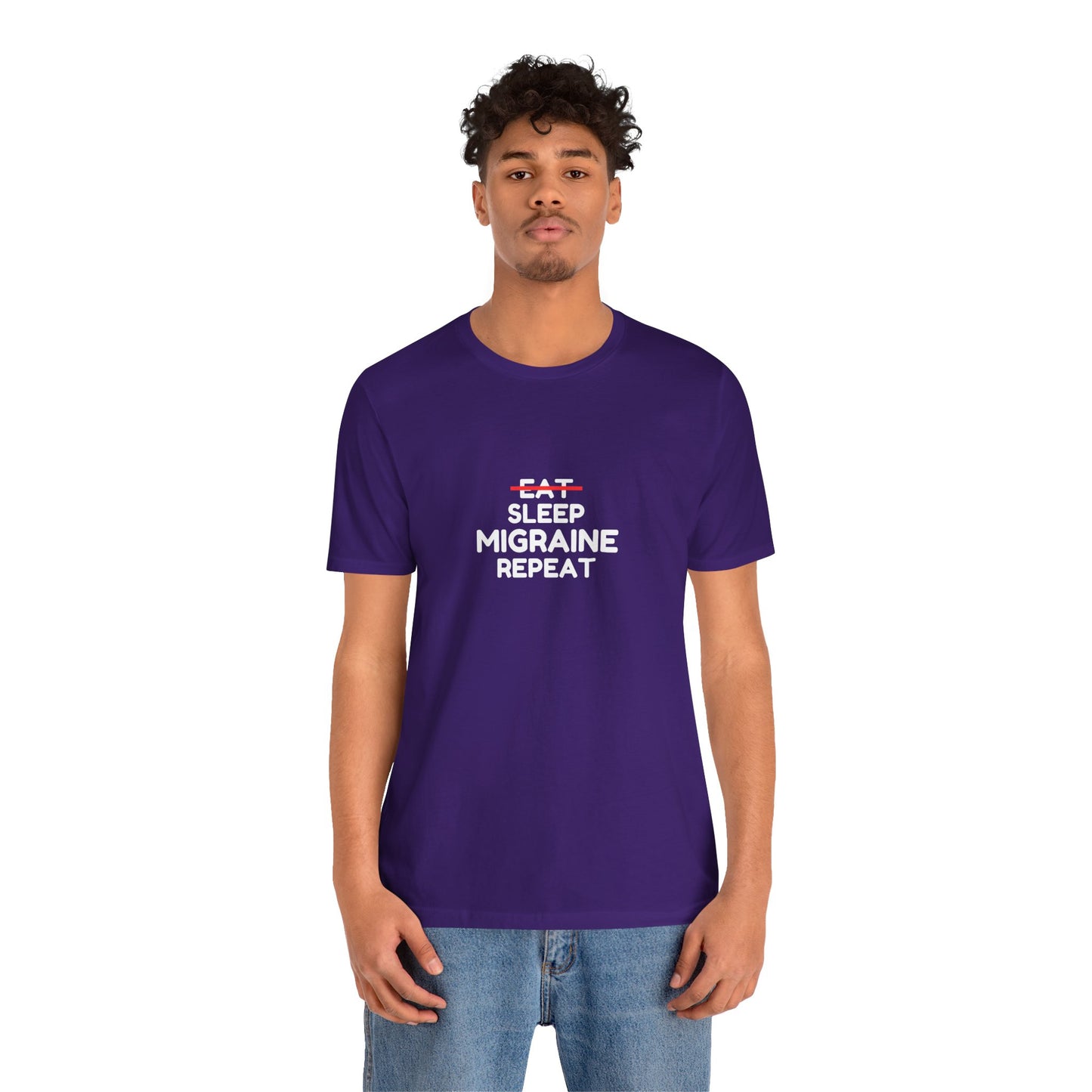 Unisex Migraine Day Invisible Illness Warrior Eat Sleep Migraine Repeat Tshirt