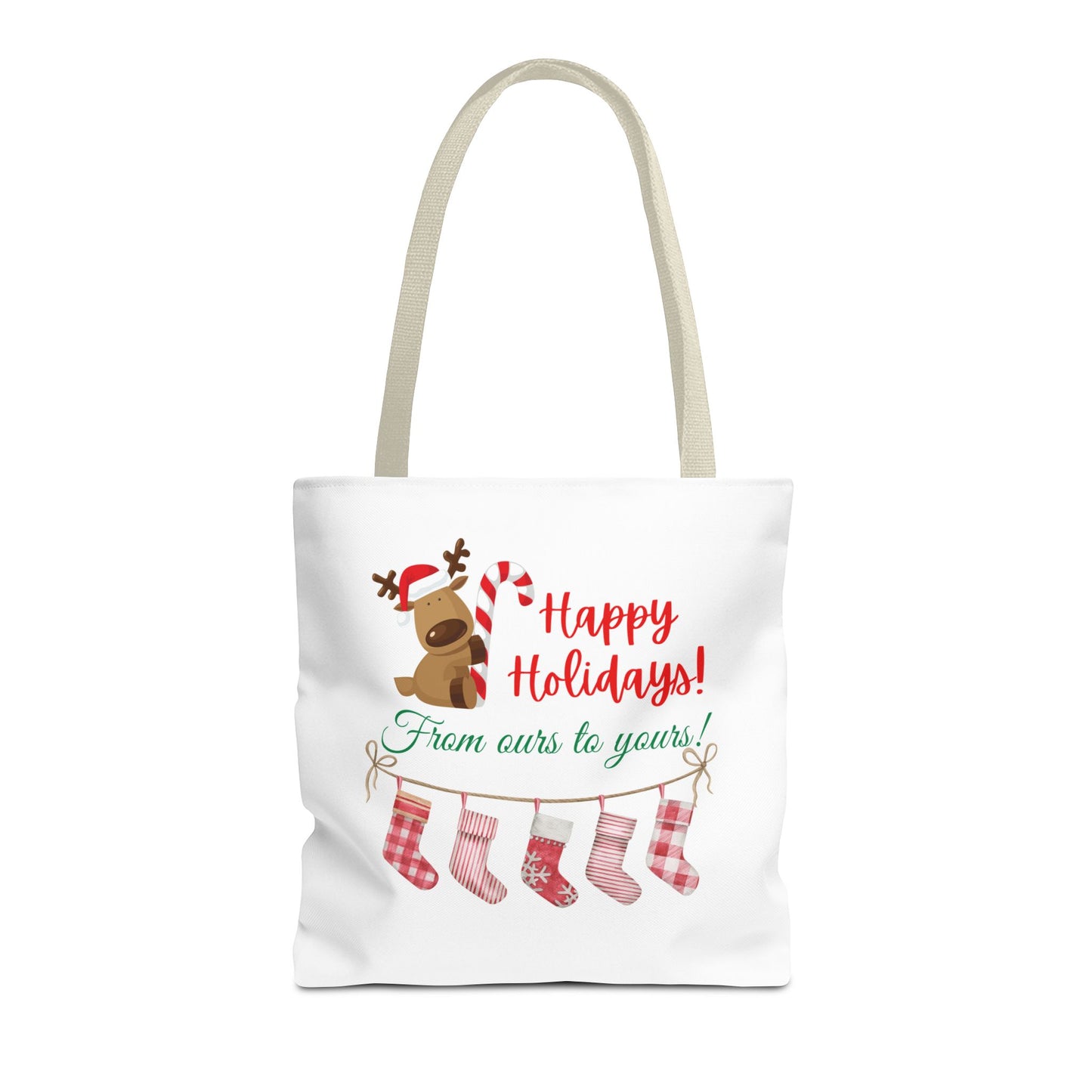 Unisex Happy Holidays From Ours To Yours Christmas Stockings and Dog Tote Bag