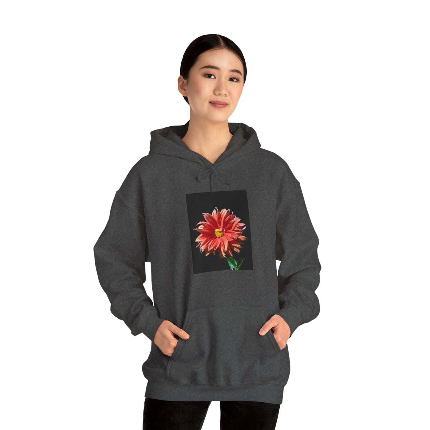 Unisex Heavy Blend™  Dahlia Flower Hooded Sweatshirt