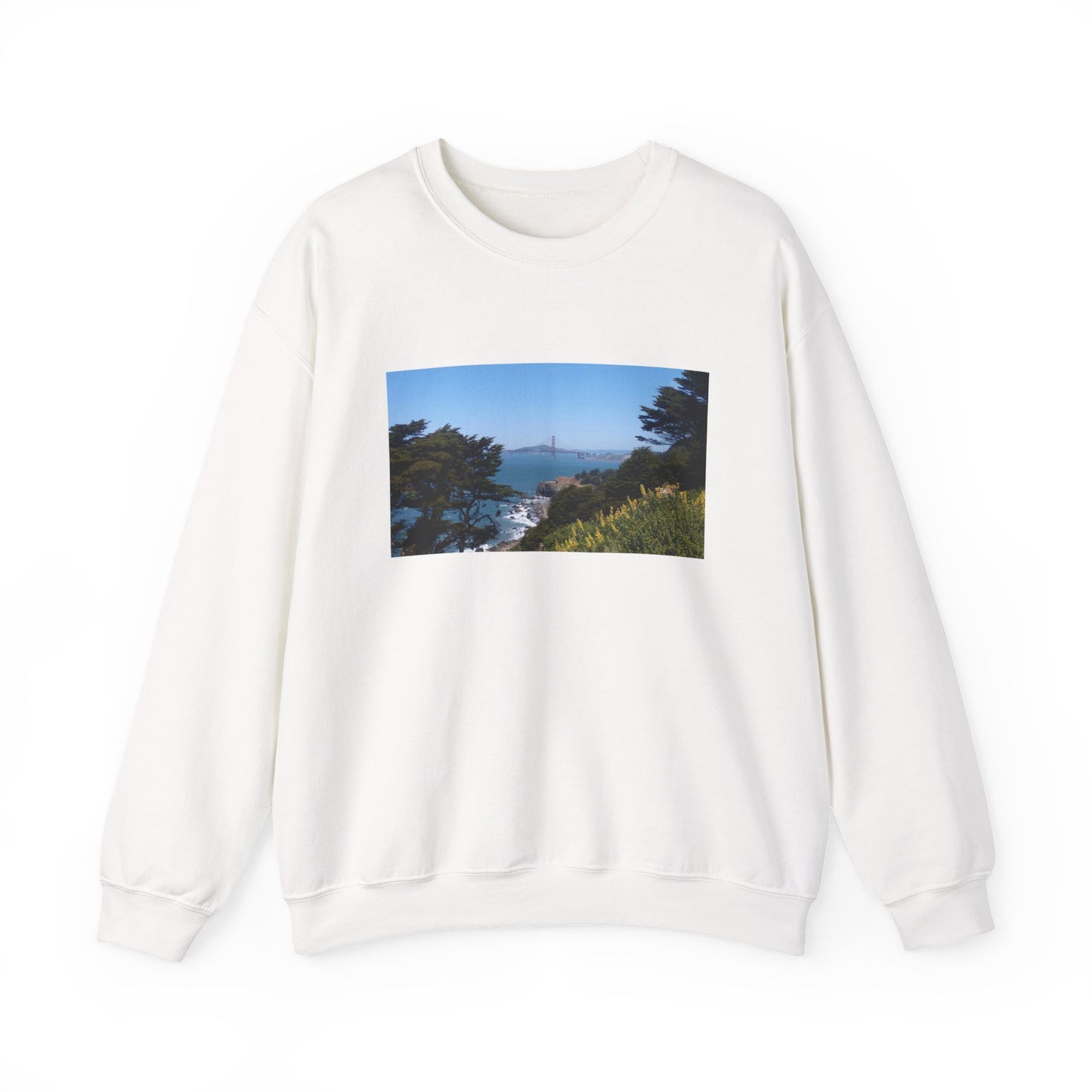 Unisex Travel Sweater, Scenic Lookout, El Camino Del Mar, San Francisco, California, Golden Gate Bridge, Vista, Ocean Views, Beautiful Blue