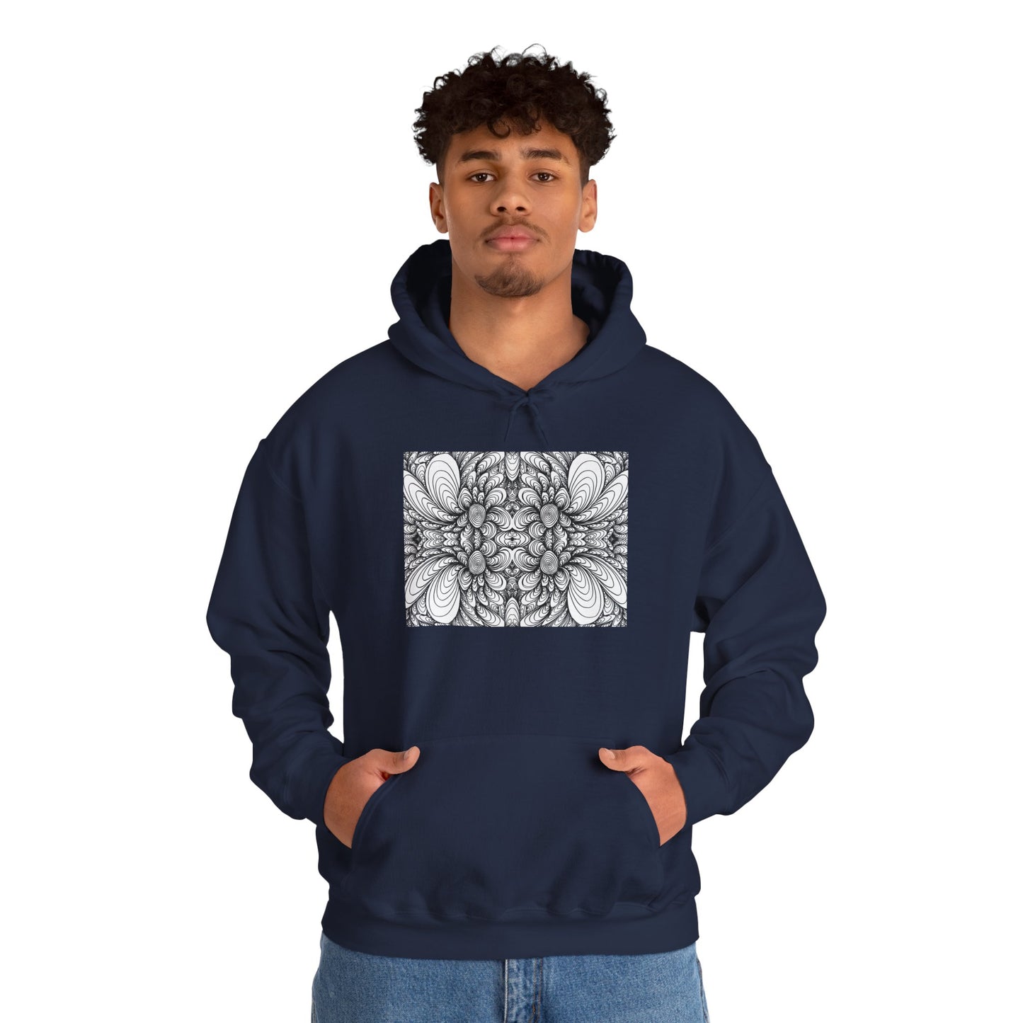 Unisex Heavy Blend™ Original Minimalist Healing Line Art Hooded Sweatshirt - Blooms