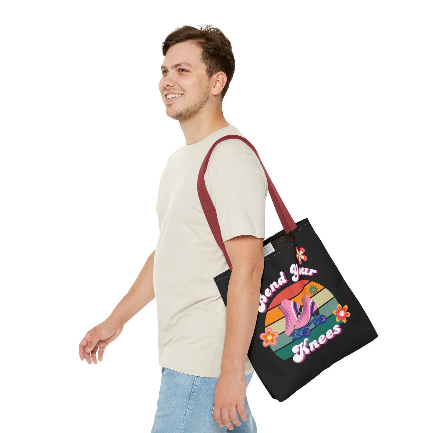 Unisex Retro Vibes Bend Your Knees Skate Day Tote Bag