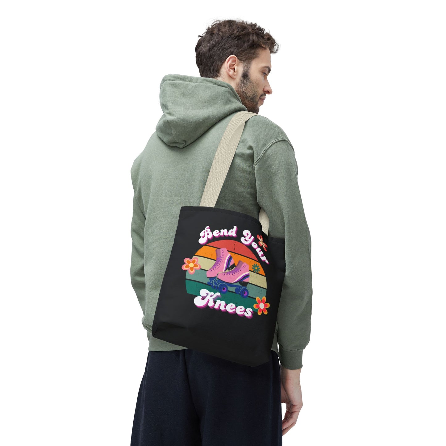 Unisex Retro Vibes Bend Your Knees Skate Day Tote Bag