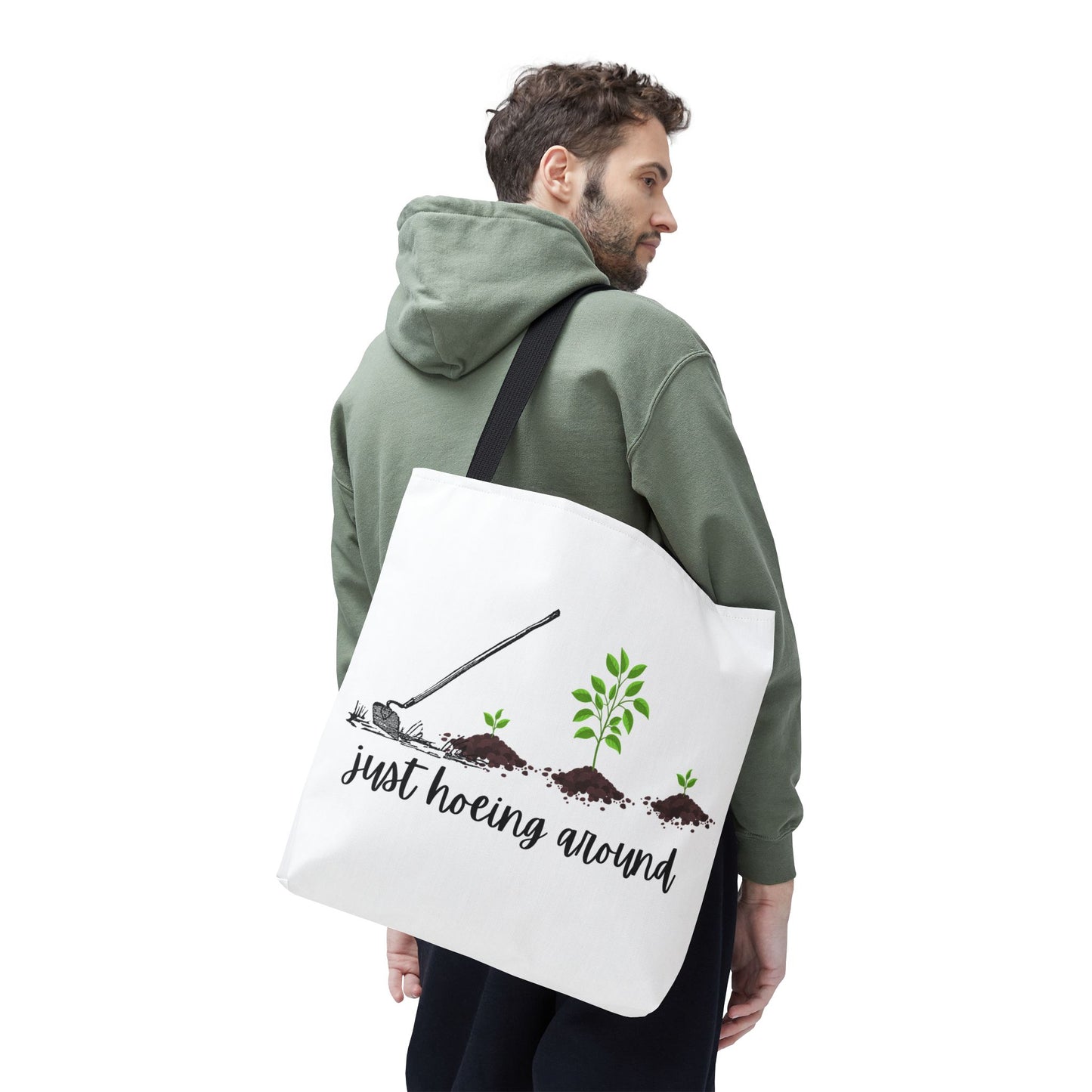 Unisex Just Hoeing Around Gardening Themed All Over Print Tote Bag