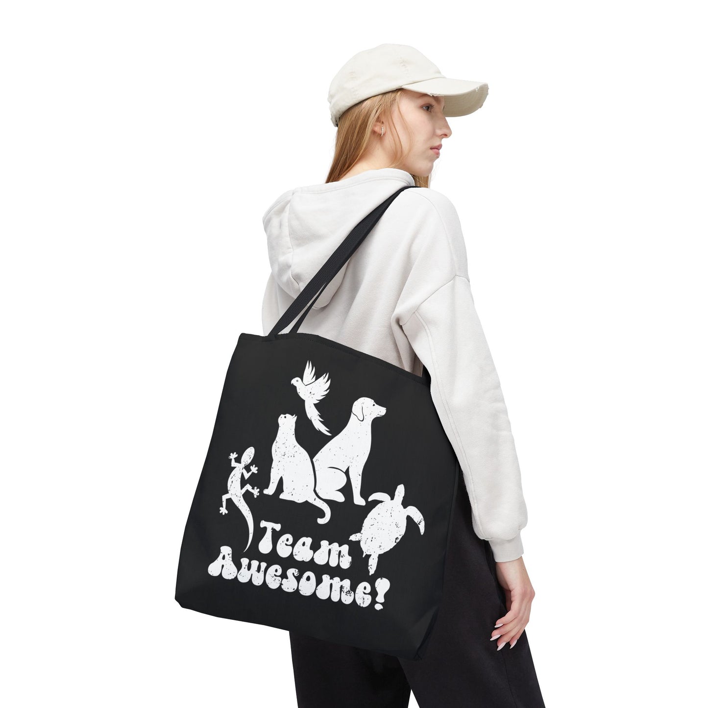 Unisex Animal Lover Lizard Cat Bird Dog Turtle Team Awesome Tote Bag
