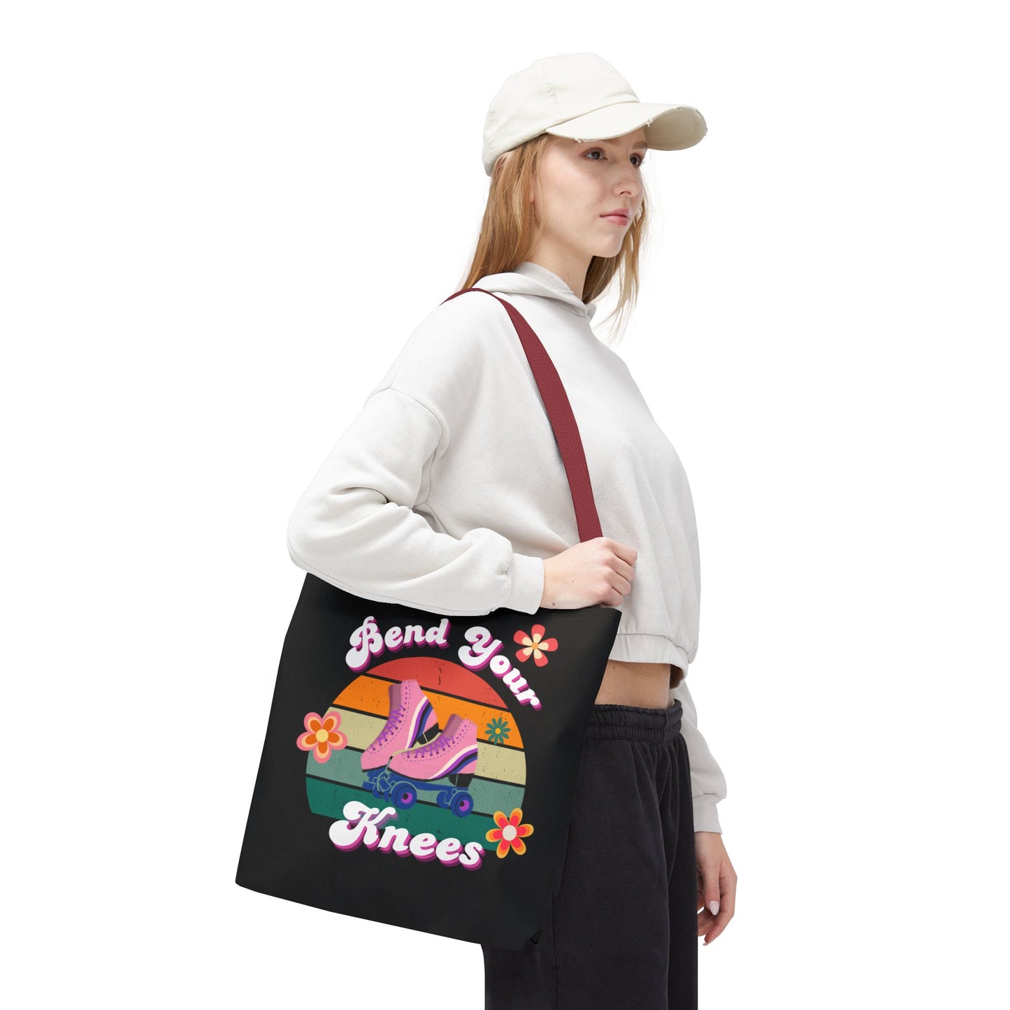 Unisex Retro Vibes Bend Your Knees Skate Day Tote Bag