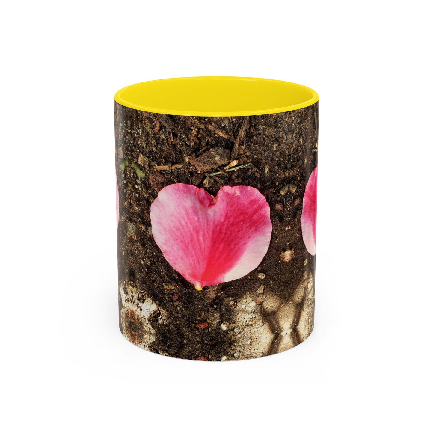 11oz/15oz Garden Themed Double Delight Heart Shaped Rose Petal Coffee Mug