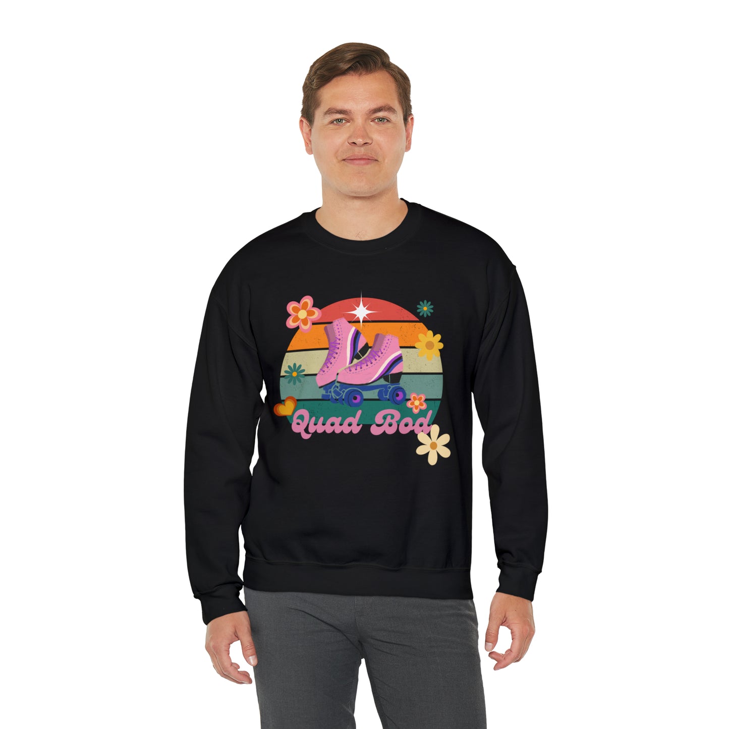 Unisex Quad Bod Retro Vibes Rollerskater Sweatshirt