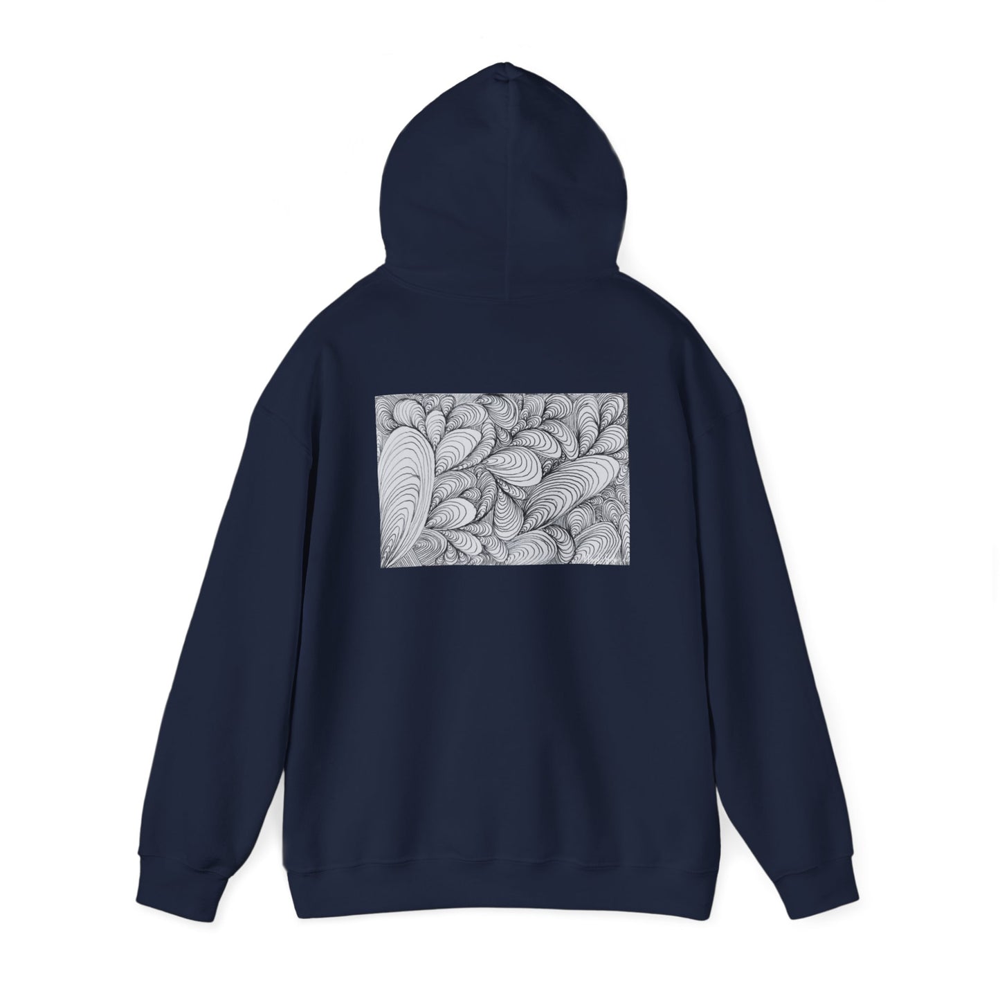 Unisex Heavy Blend™ Original Rough Art Doodle Midsize Print Hooded Sweatshirt