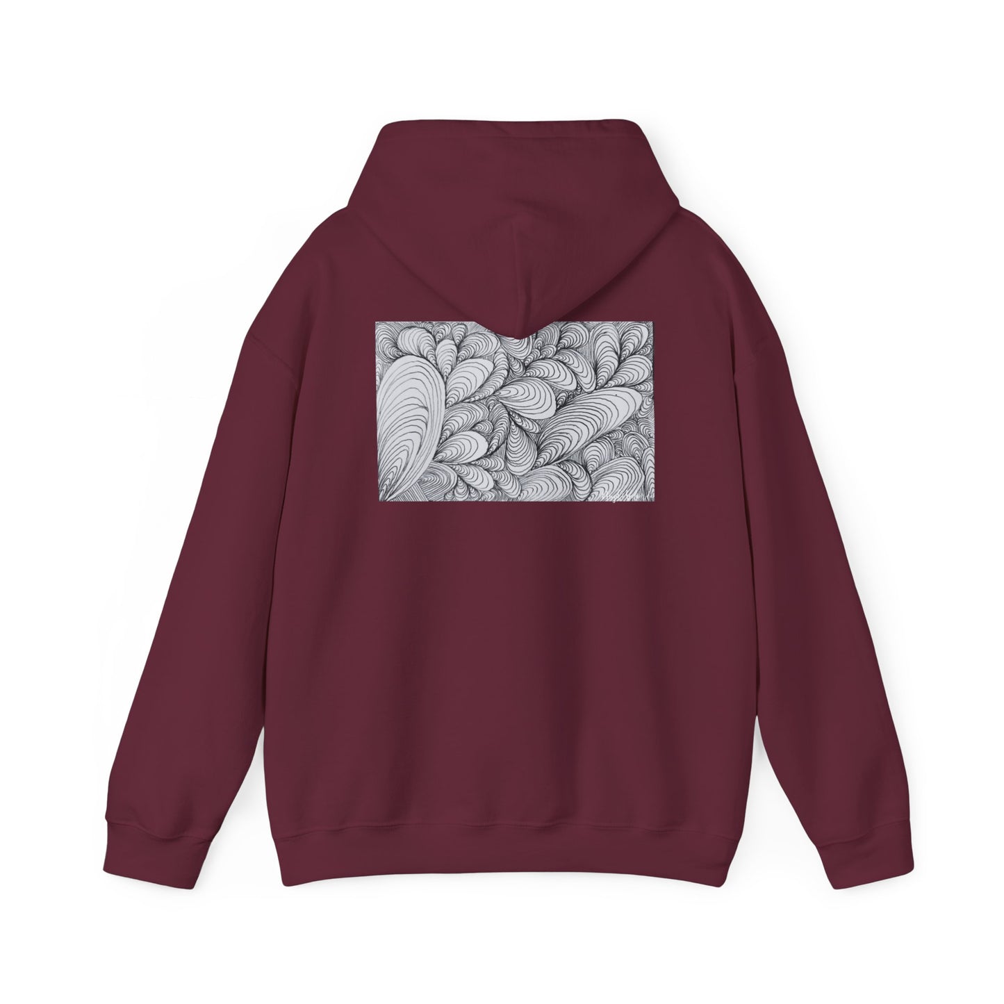 Unisex Heavy Blend™ Original Rough Art Doodle Midsize Print Hooded Sweatshirt