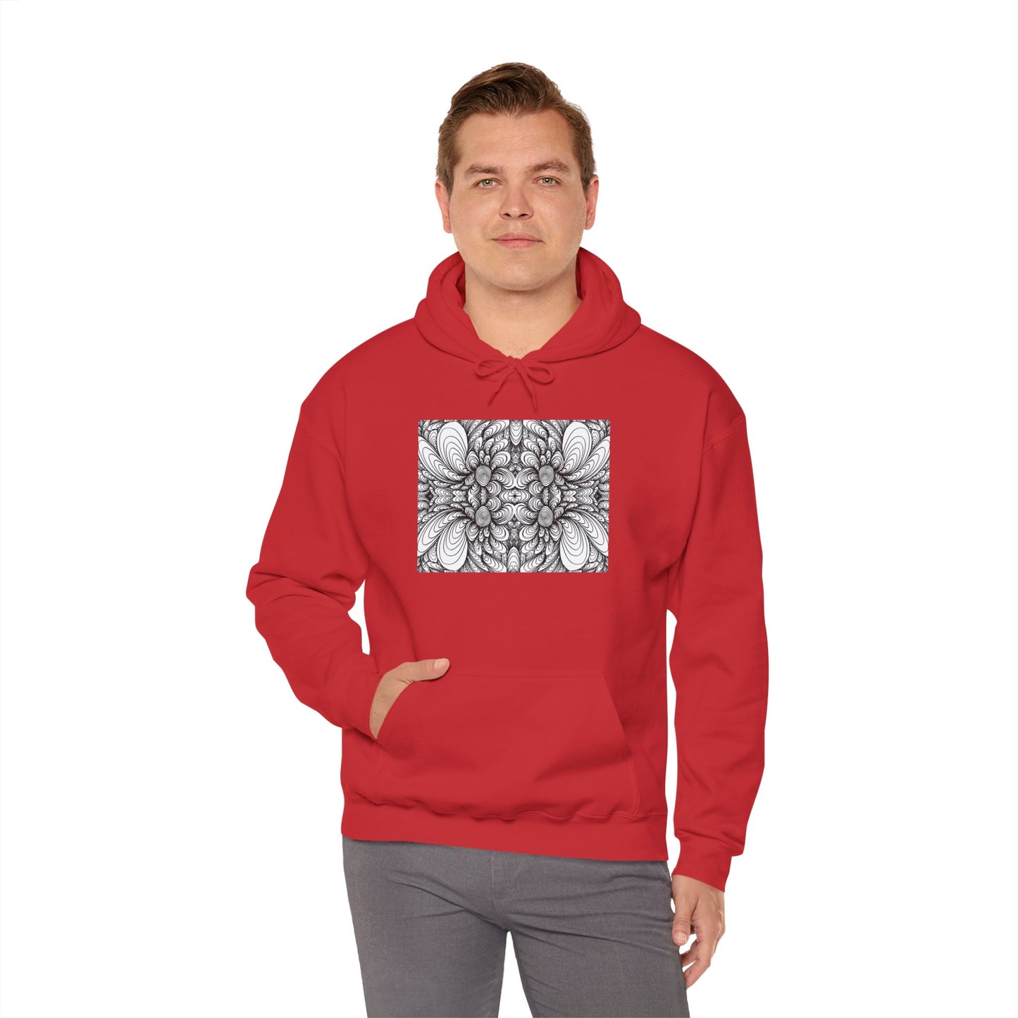 Unisex Heavy Blend™ Original Minimalist Healing Line Art Hooded Sweatshirt - Blooms