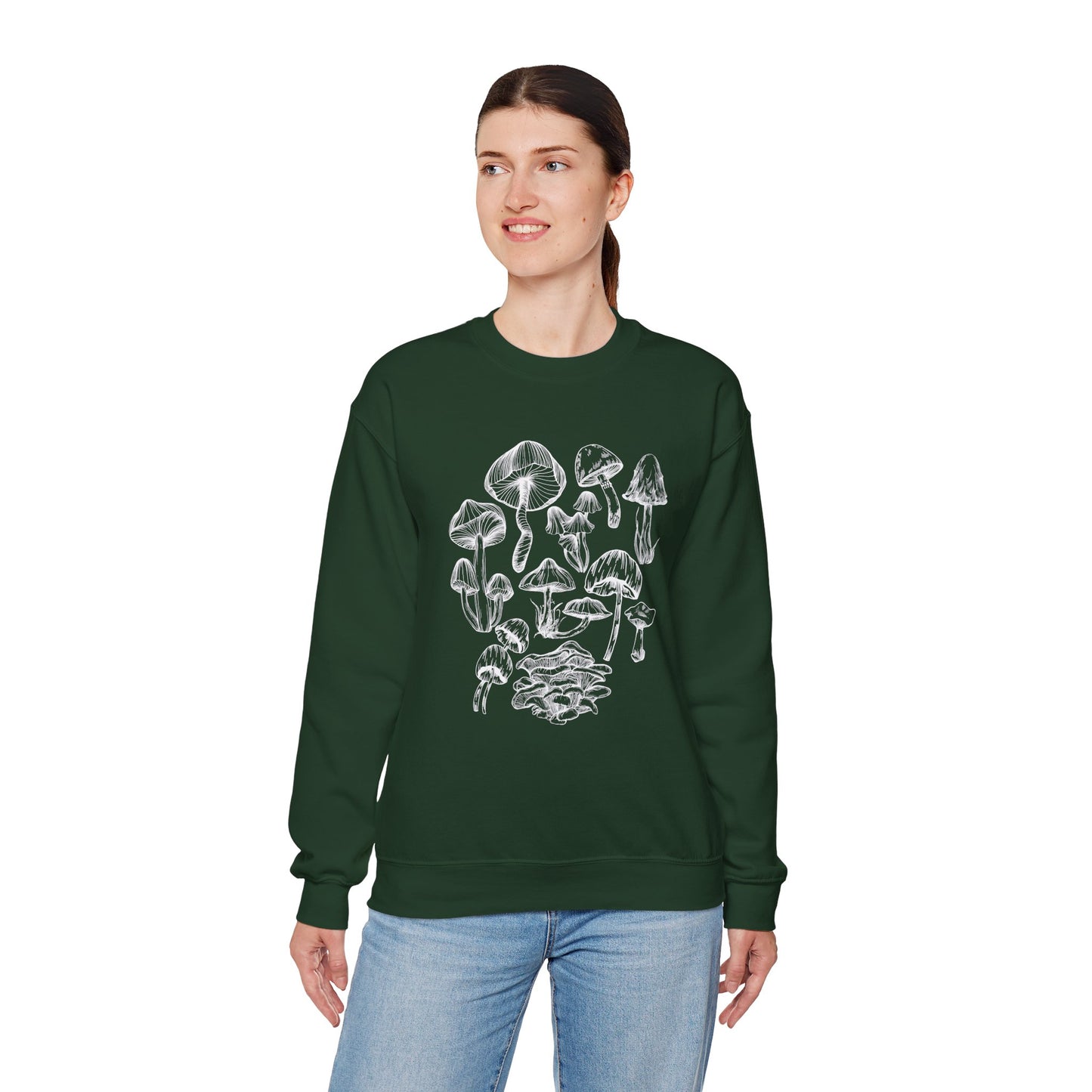 Unisex Mushroom Lover Fungi Print Toadstool Sweatshirt