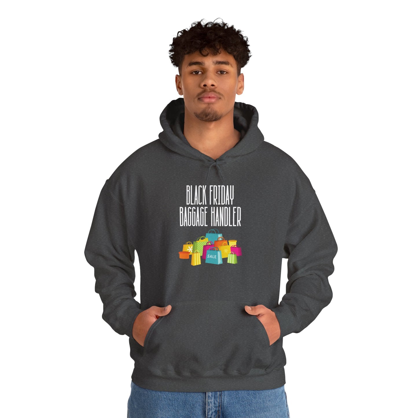 Unisex Heavy Blend™ Black Friday Christmas Sales Baggage Handler Shopping Sales Hooded Sweatshirt