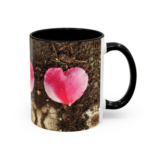 11oz/15oz Garden Themed Double Delight Heart Shaped Rose Petal Coffee Mug