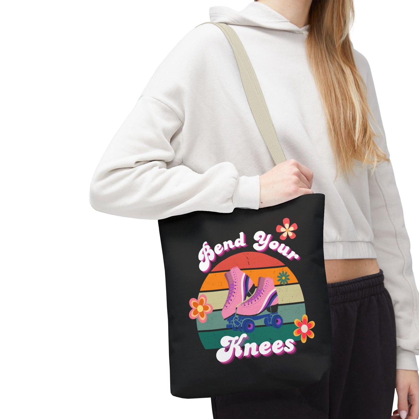 Unisex Retro Vibes Bend Your Knees Skate Day Tote Bag
