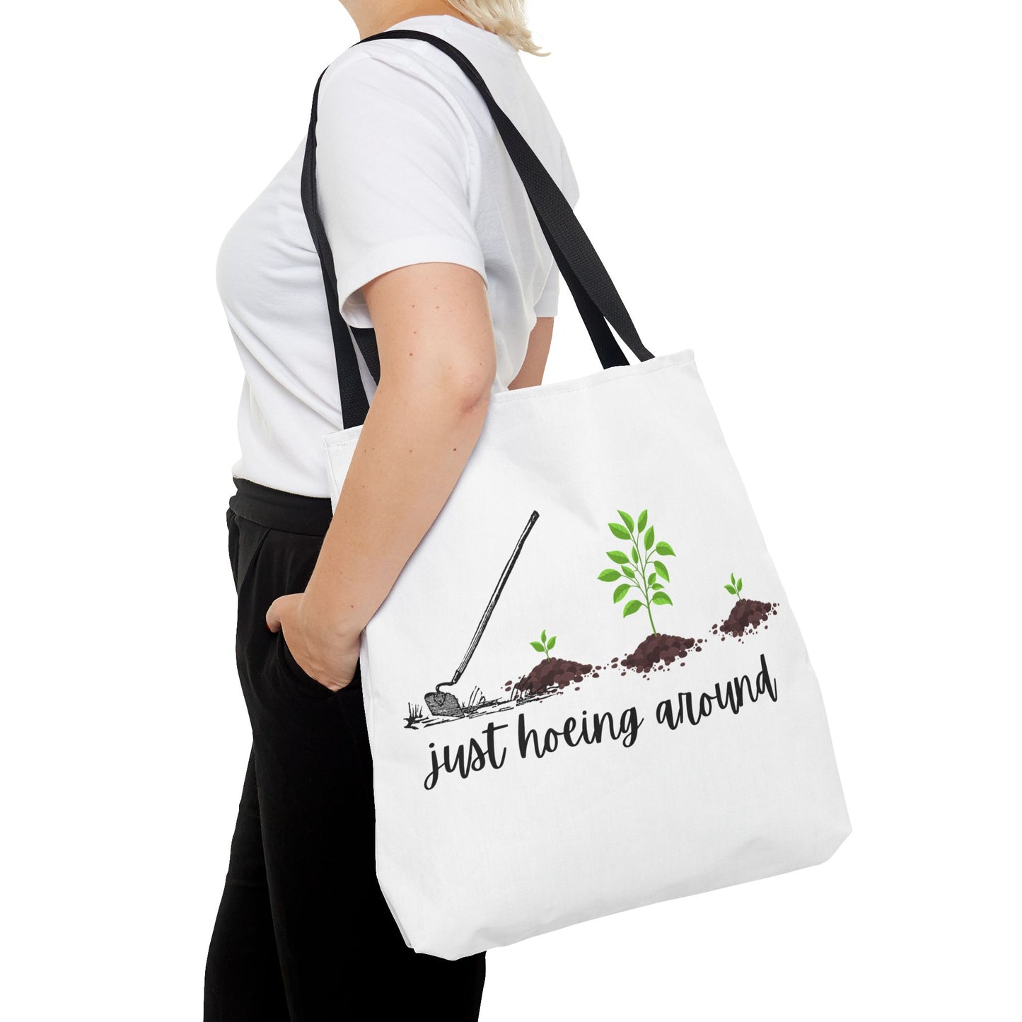 Unisex Just Hoeing Around Gardening Themed All Over Print Tote Bag