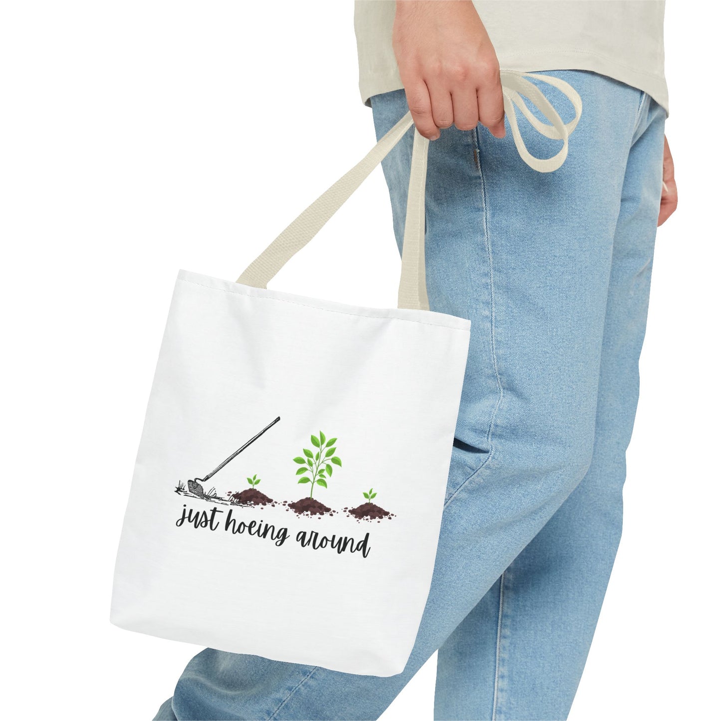 Unisex Just Hoeing Around Gardening Themed All Over Print Tote Bag