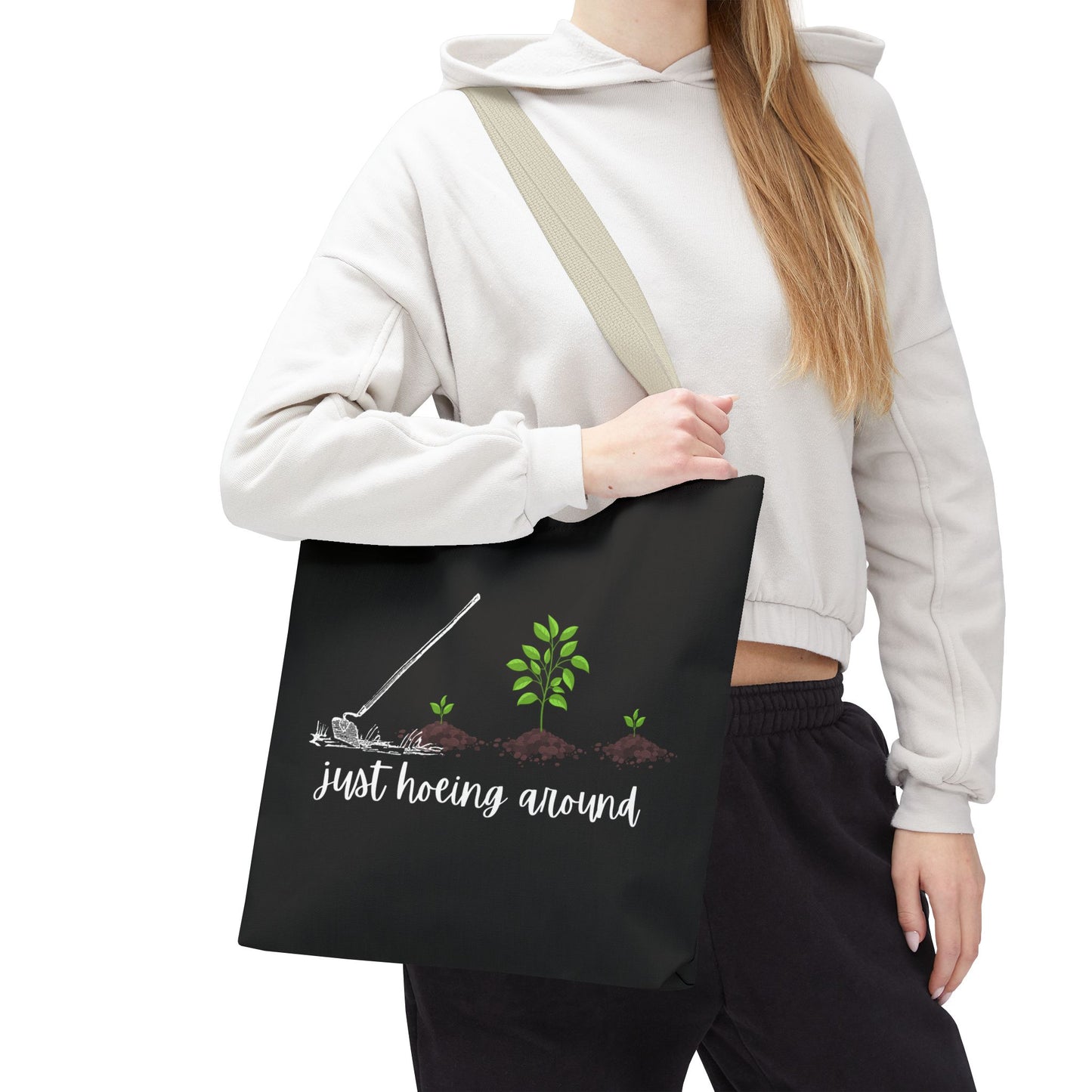 Unisex Just Hoeing Around Gardening Themed All Over Print Tote Bag
