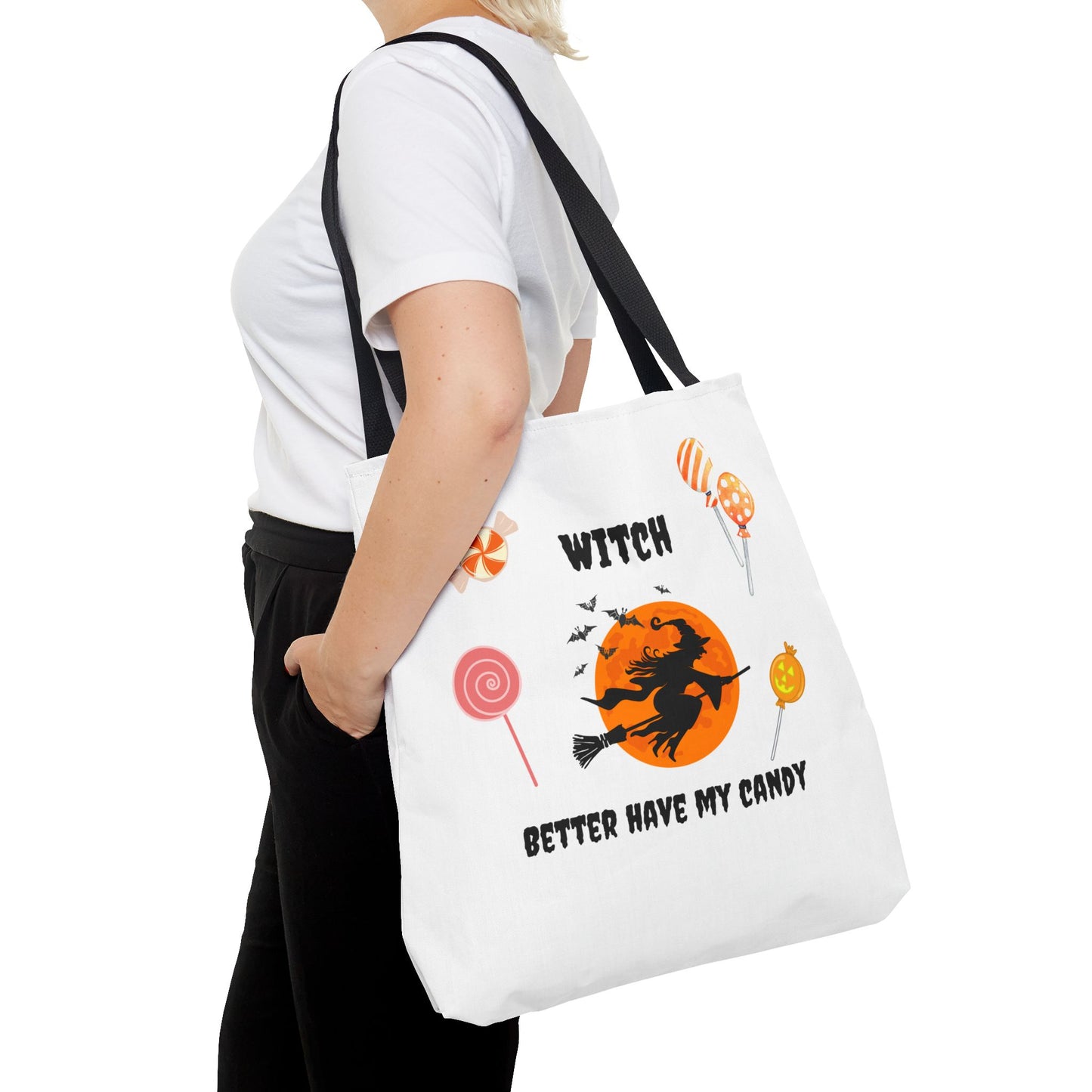 Halloween Tote Bag Spooky Season Trick or Treating Candy Bag Fall Themed Reusable Lunch Tote