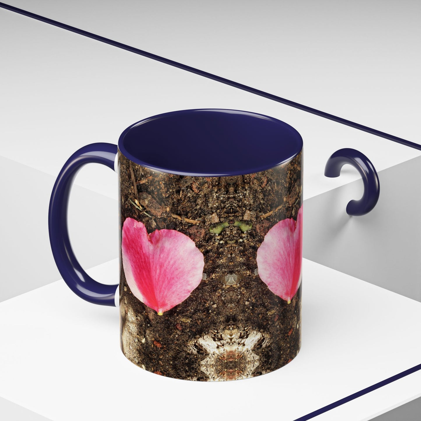 11oz/15oz Garden Themed Double Delight Heart Shaped Rose Petal Coffee Mug