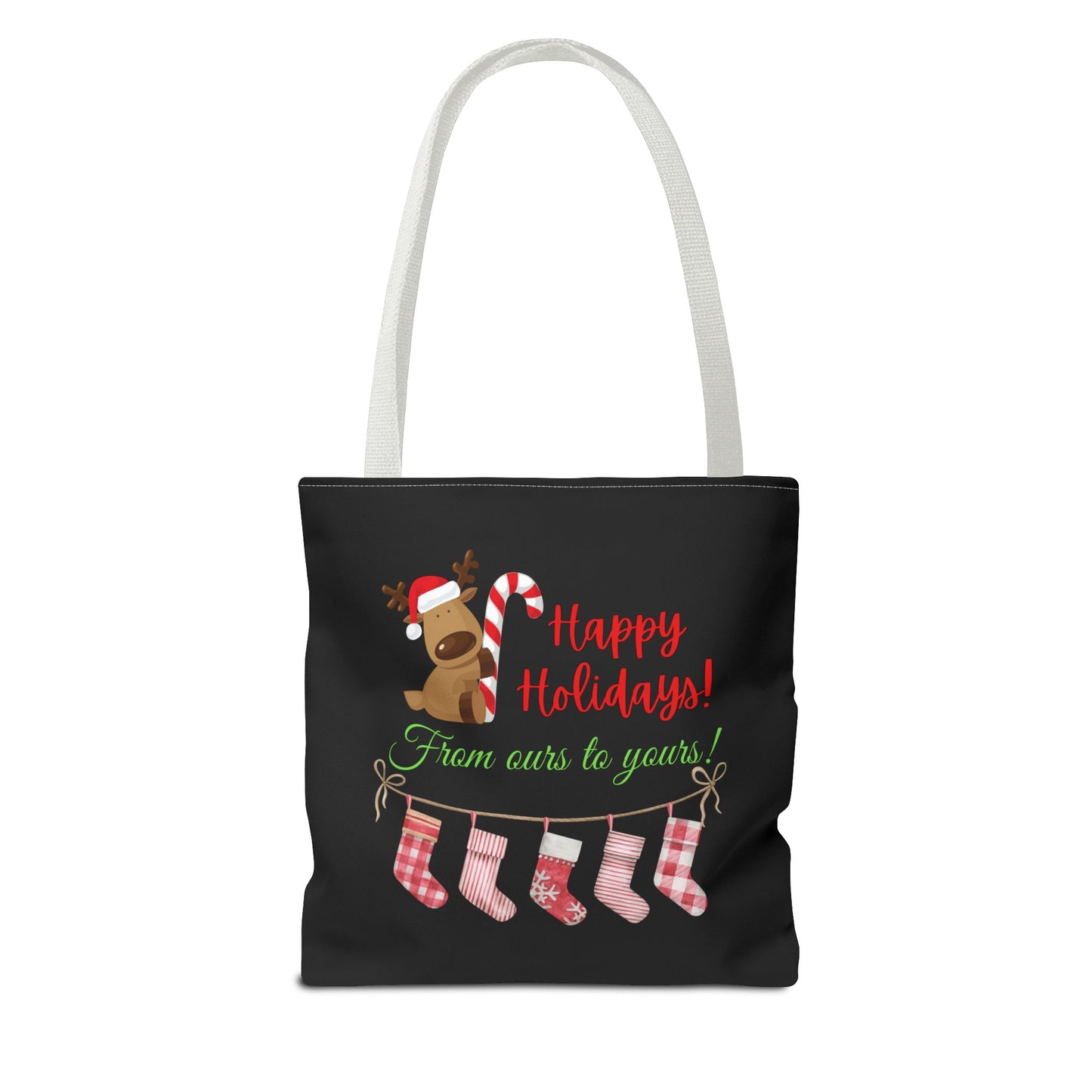 Unisex Happy Holidays From Ours To Yours Christmas Stockings and Dog Tote Bag