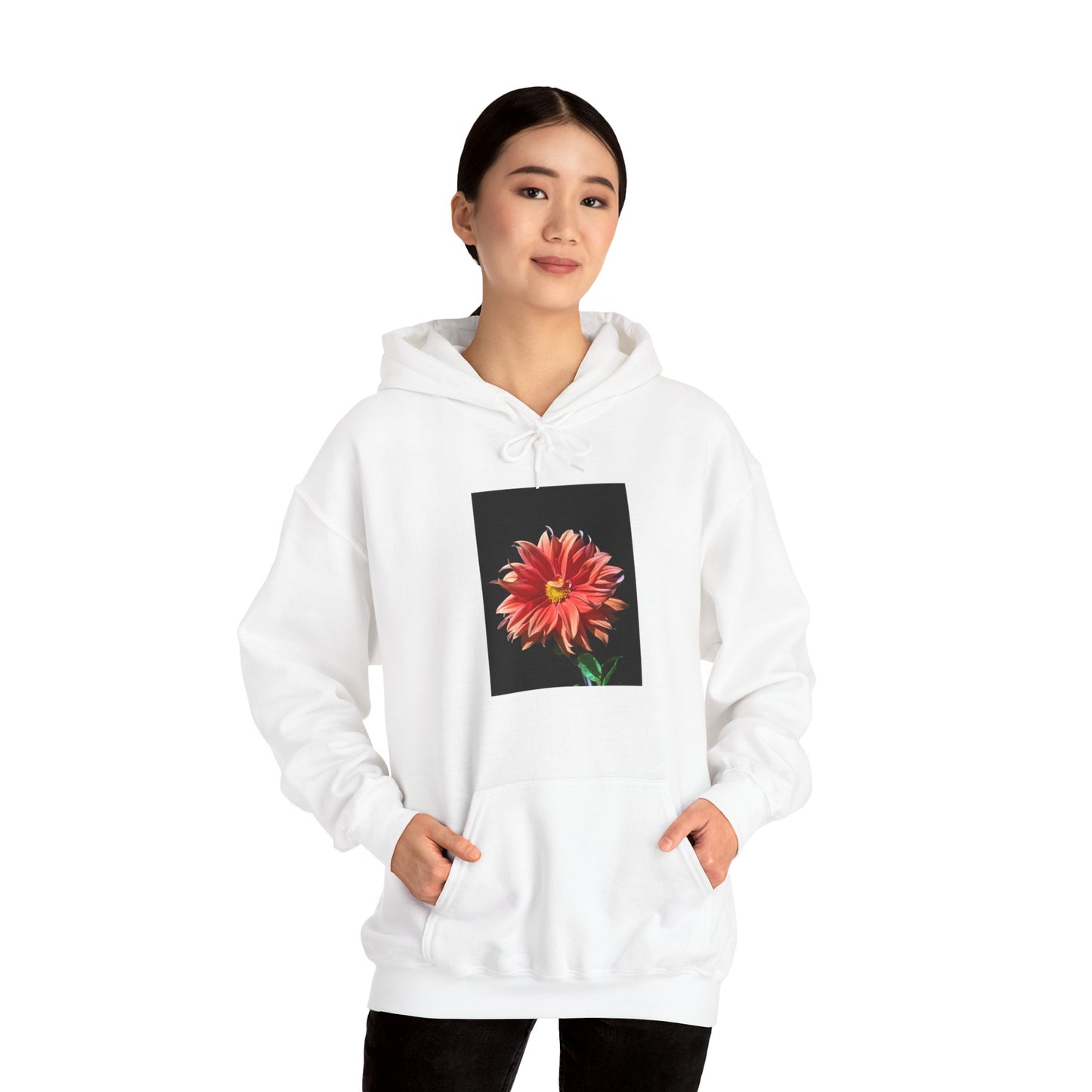 Unisex Heavy Blend™  Dahlia Flower Hooded Sweatshirt