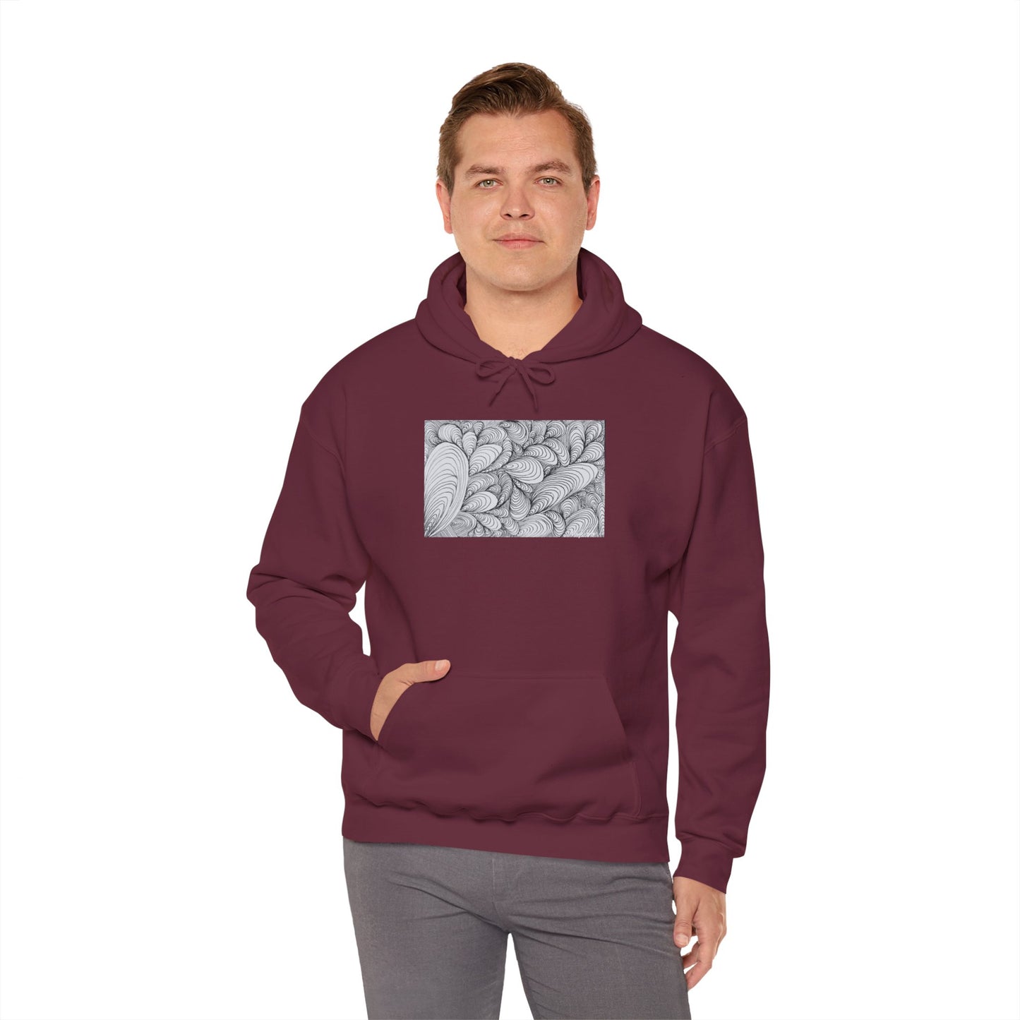 Unisex Heavy Blend™ Original Rough Artwork Midsize Print Hooded Sweatshirt