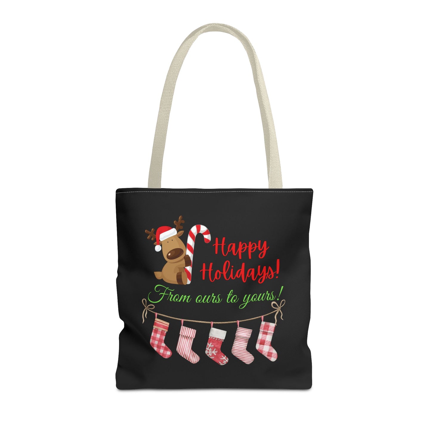 Unisex Happy Holidays From Ours To Yours Christmas Stockings and Dog Tote Bag