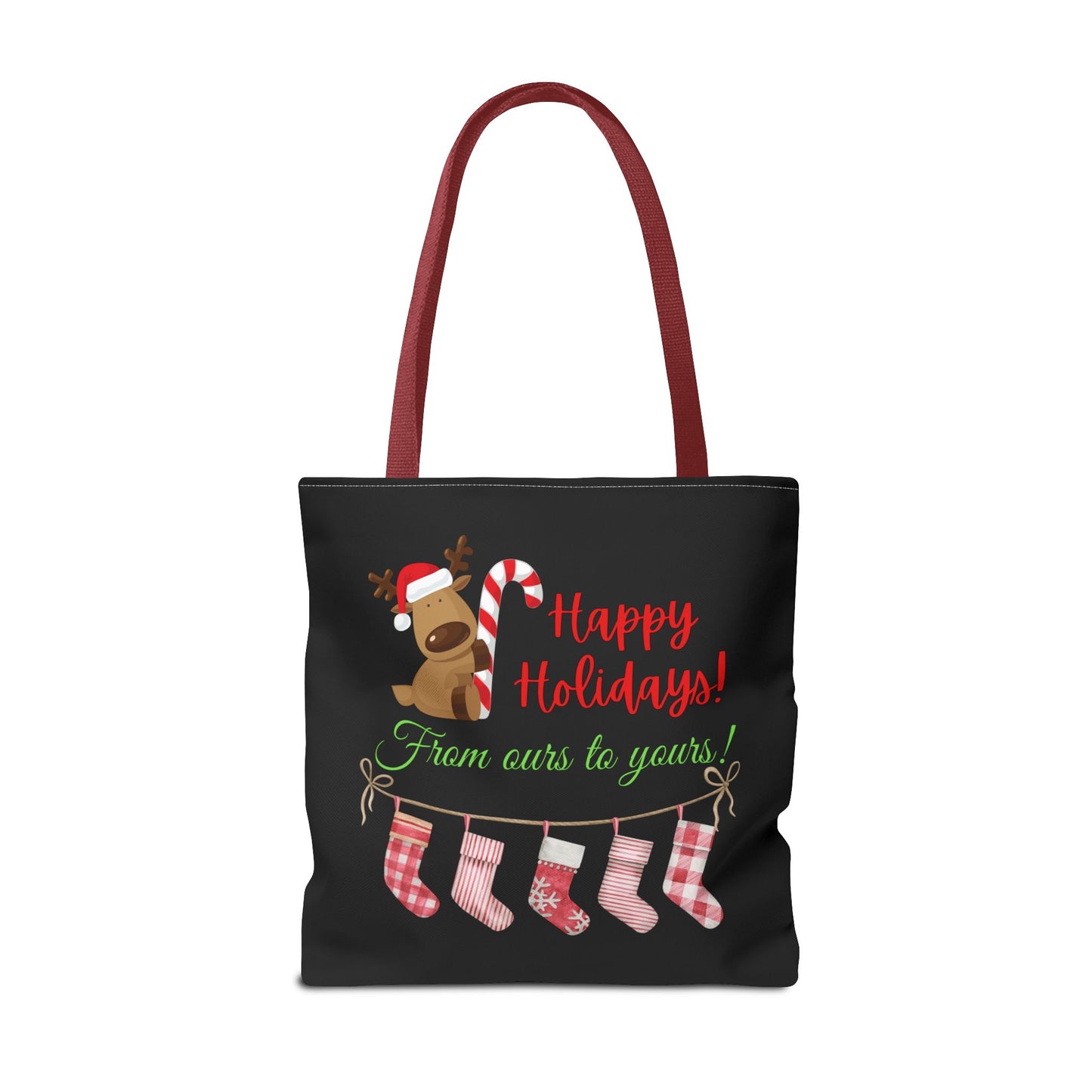 Unisex Happy Holidays From Ours To Yours Christmas Stockings and Dog Tote Bag