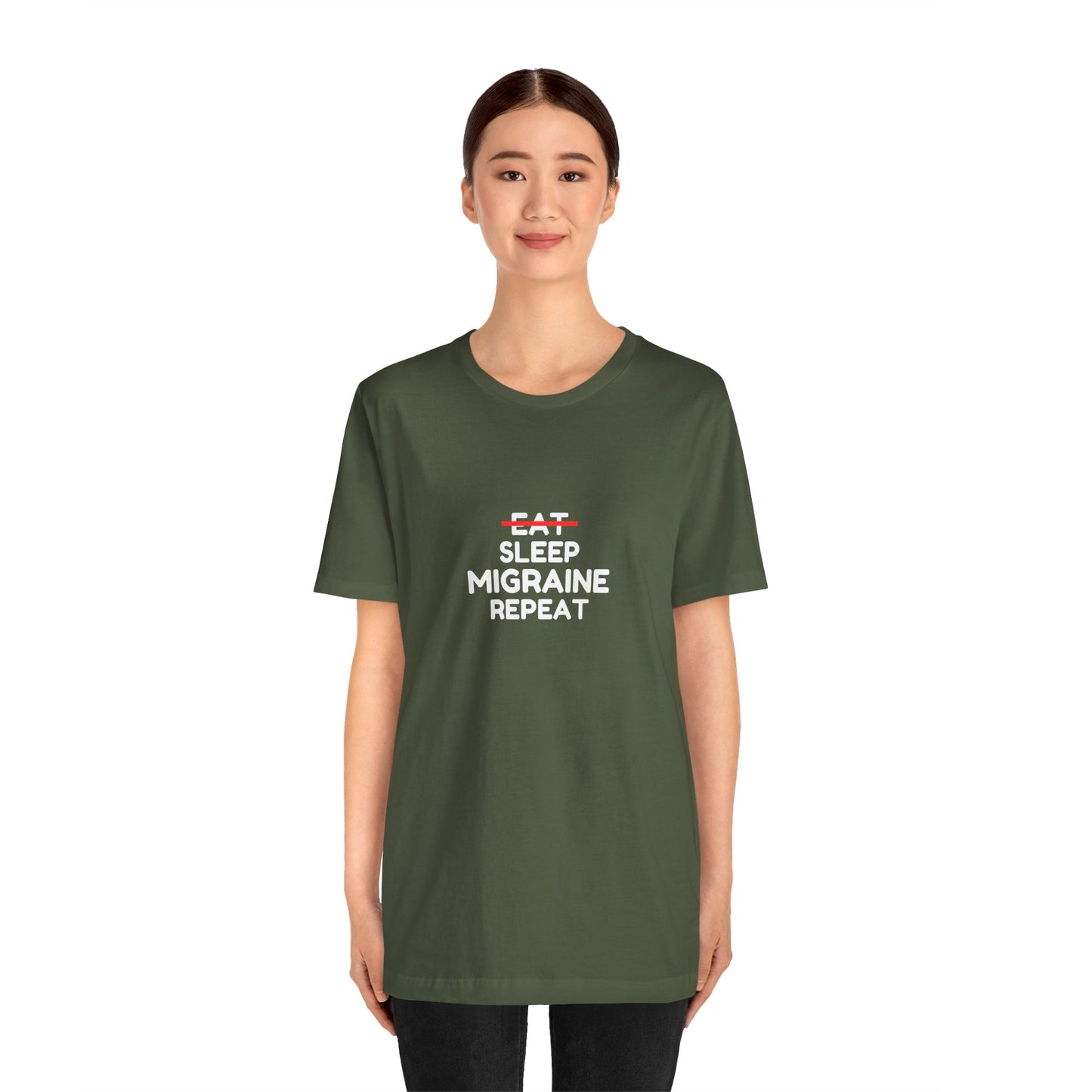 Unisex Migraine Day Invisible Illness Warrior Eat Sleep Migraine Repeat Tshirt