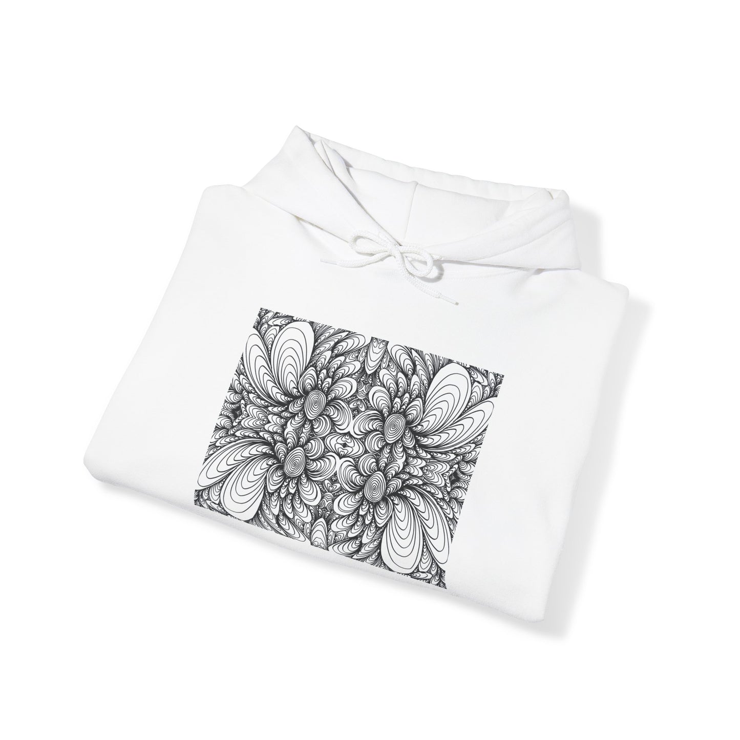 Unisex Heavy Blend™ Original Minimalist Healing Line Art Hooded Sweatshirt - Blooms