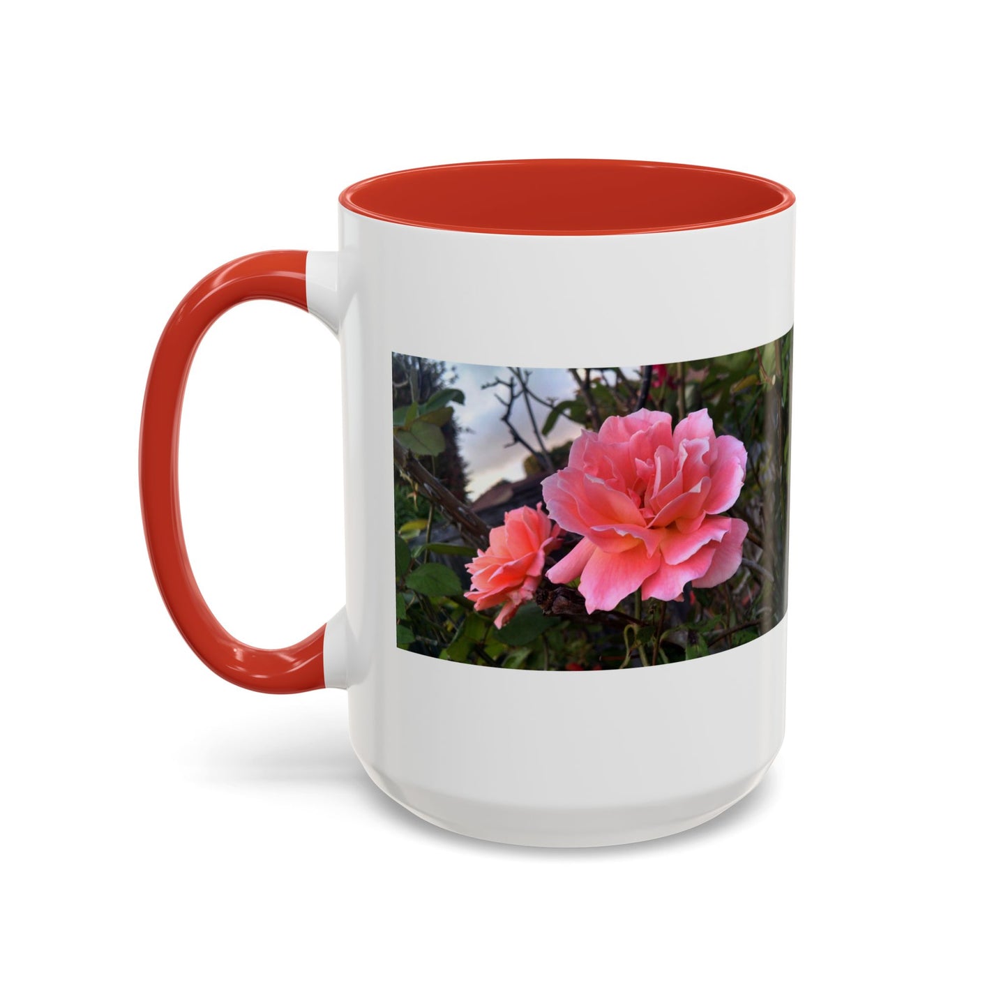 11oz/15oz Garden Themed Double Delight Rose Coffee Mug
