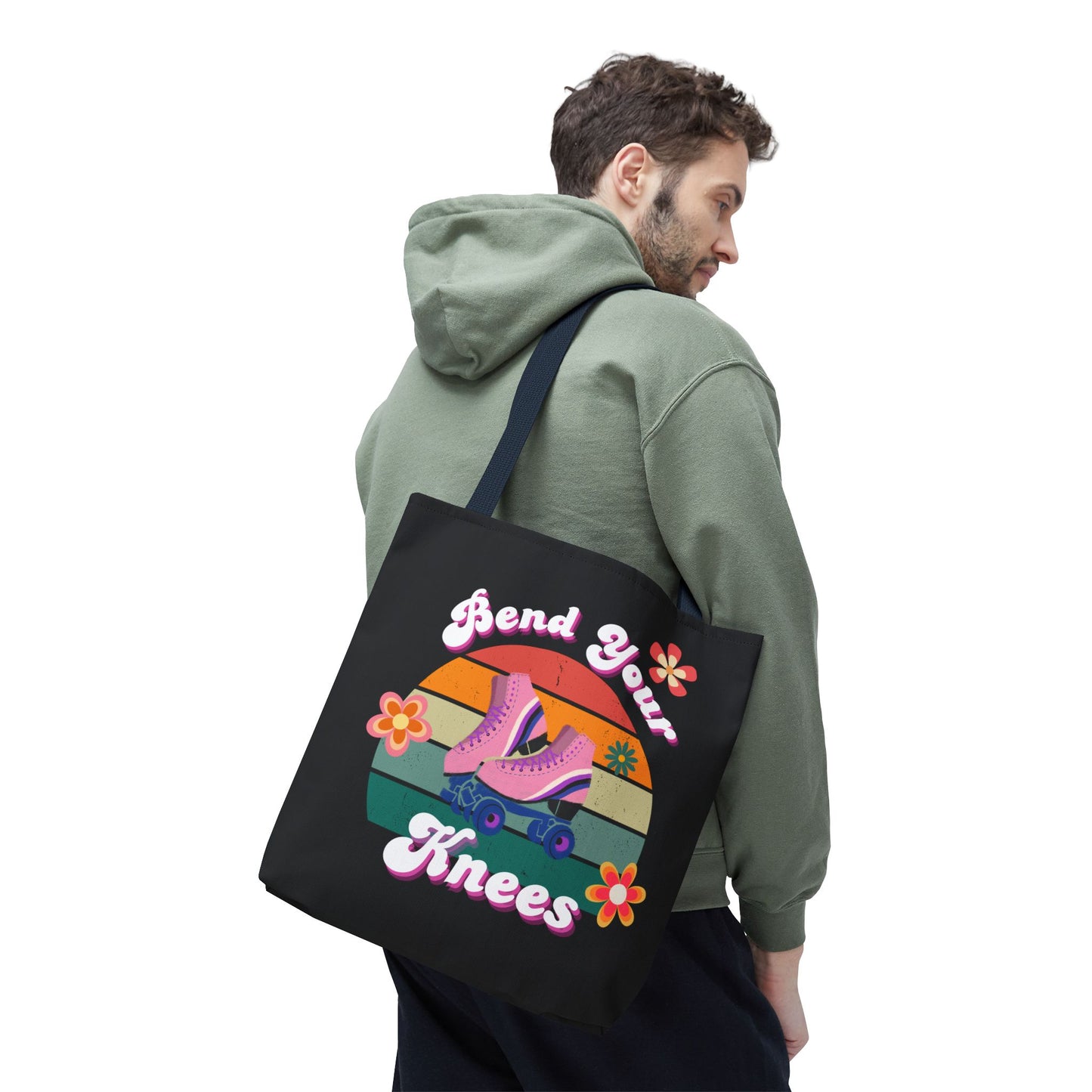 Unisex Retro Vibes Bend Your Knees Skate Day Tote Bag