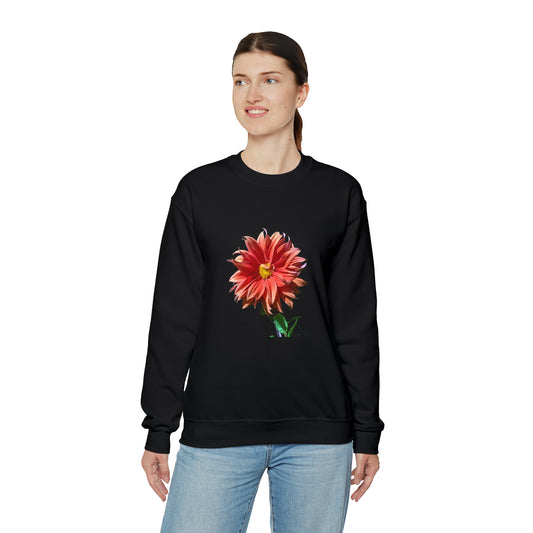 Unisex Heavy Blend™ Crewneck Dahlia Flower Sweatshirt